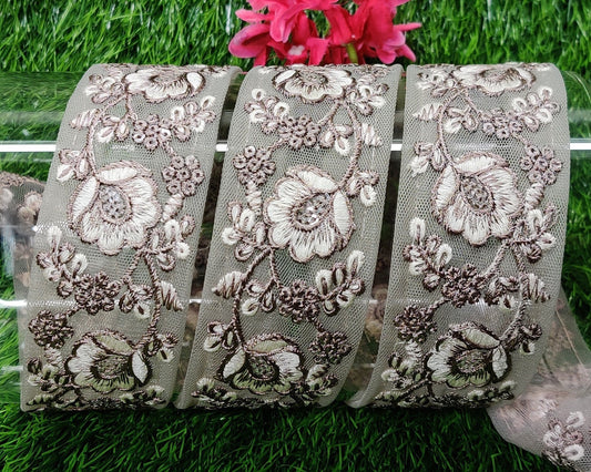 9 yard 4.5 cm wide Indian Saree Border Boho Lace Embroidery Ribbon Cushion Table runner curtains wedding Sewing Crafting Trim Headbands