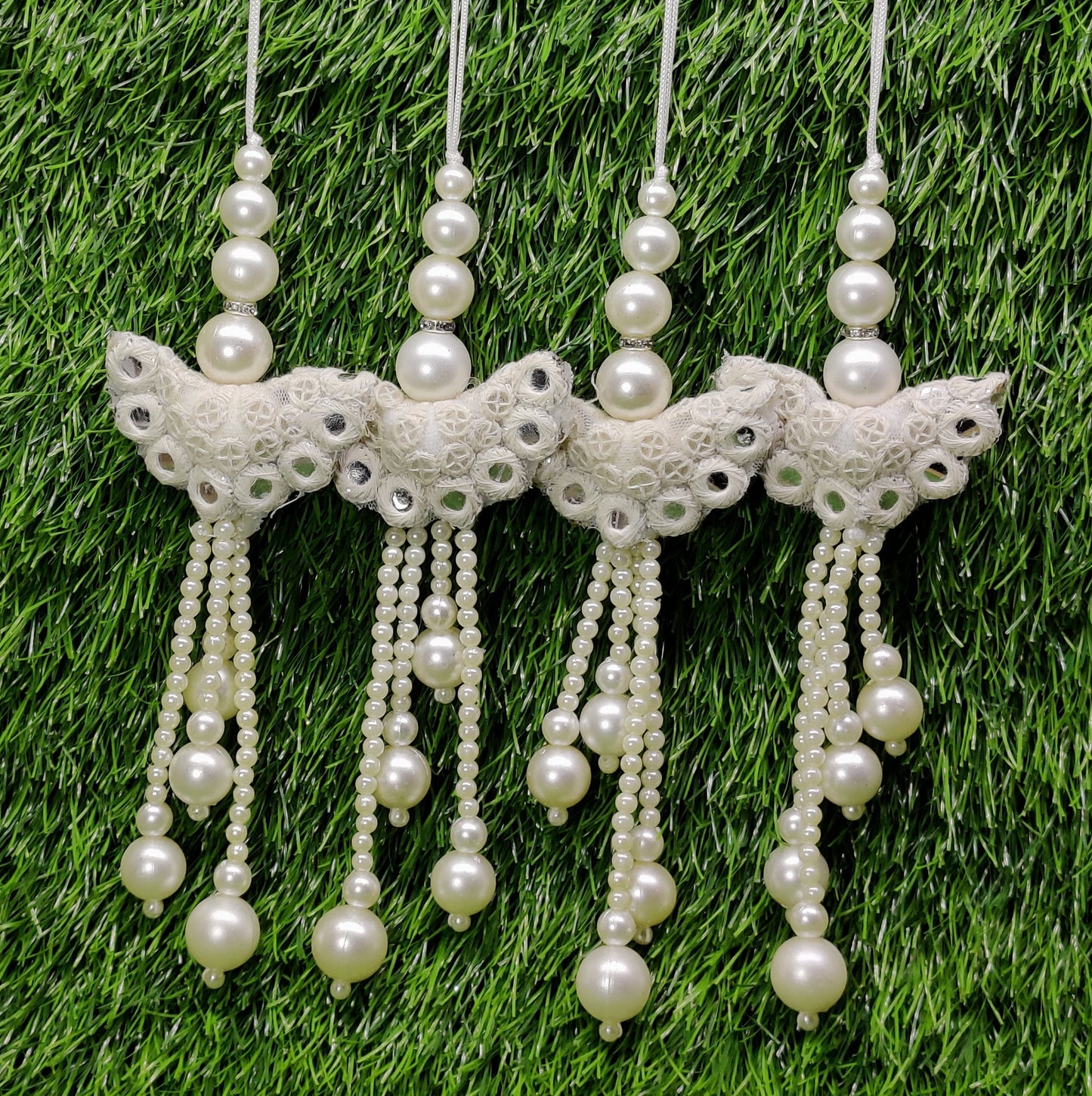 Indian Handmade Golden Beaded Latkan Tassels for Saree Blouse HandBags Hangings Dupatta Bridal Wedding dress for Women pair of 2 pcs