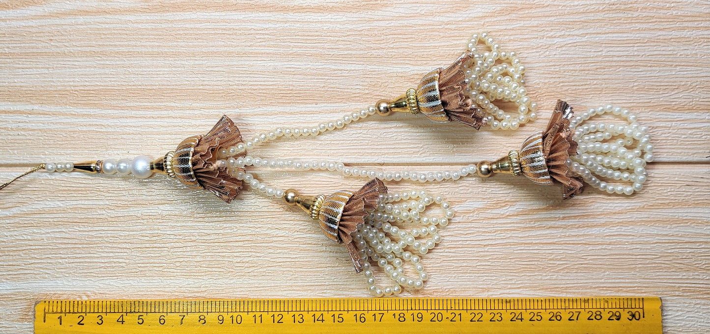 Indian Handmade Beaded Lahenga Latkan Tassels for Saree HandBags Hangings Dupatta Bridal Wedding dress for Women pair of 2 pcs