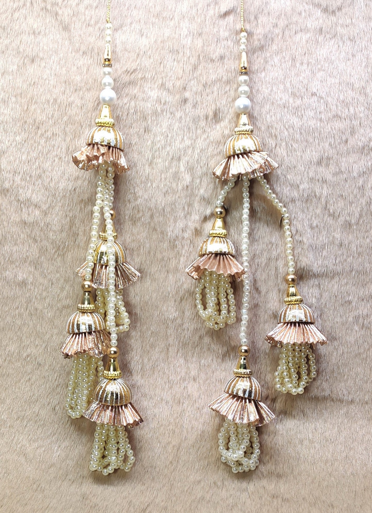 Indian Handmade Beaded Lahenga Latkan Tassels for Saree HandBags Hangings Dupatta Bridal Wedding dress for Women pair of 2 pcs