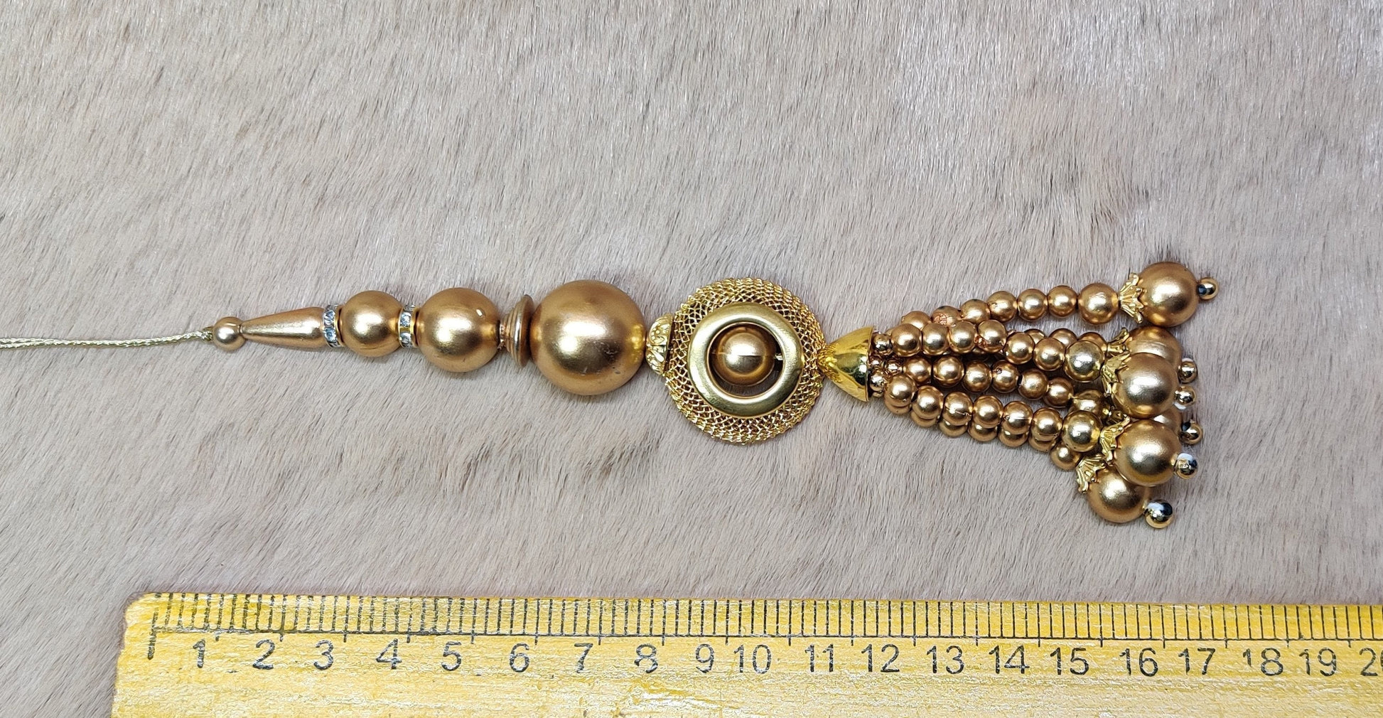 Indian Handmade Golden Beaded Lehanga Latkan Tassels for Saree Blouse HandBags Hangings Dupatta Bridal Wedding dress for Women pair of 2 pcs