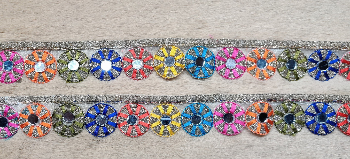 3 yard 3.5 cm wide Indian Saree Border Boho Lace Embroidery Ribbon Cushion Table runner curtains wedding Sewing Crafting Trim Headbands