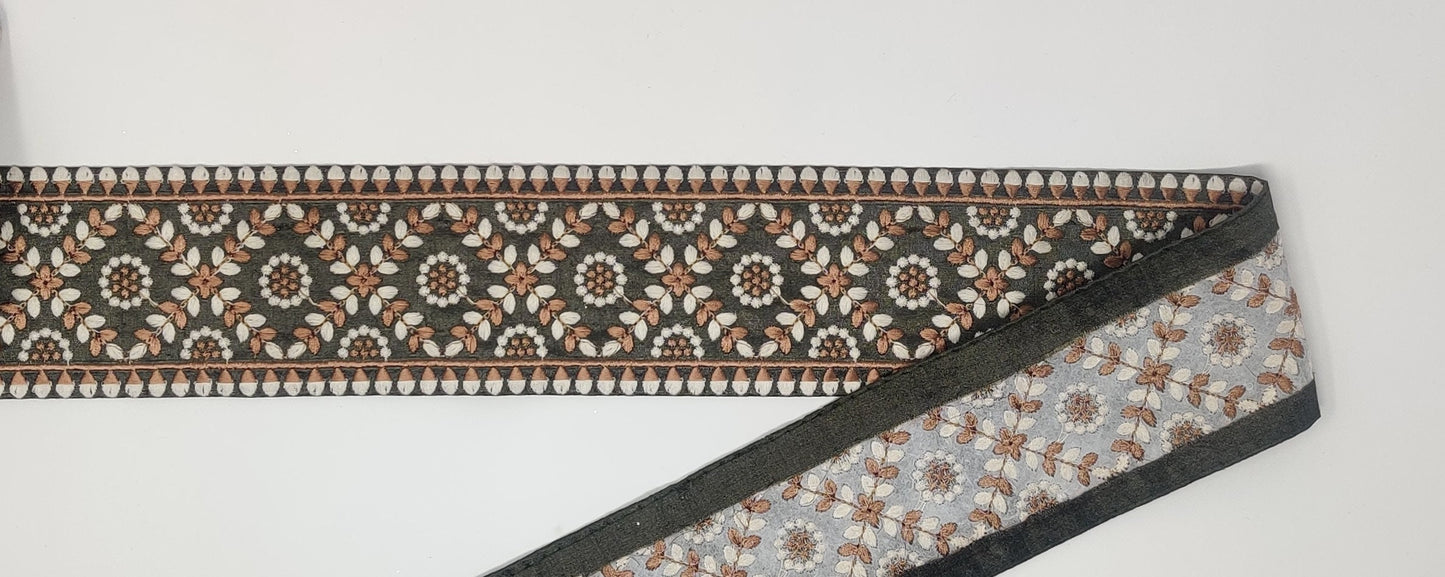 3 yard 8.0 cm wide Indian Saree Border Boho Lace Embroidery Ribbon Cushion Table runner curtains wedding Sewing Crafting Trim Headbands
