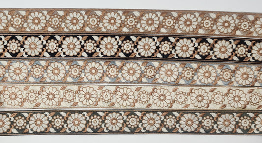 3 yard 4.0 cm wide Indian Saree Border Boho Lace Embroidery Ribbon Cushion Table runner curtains wedding Sewing Crafting Trim Headbands