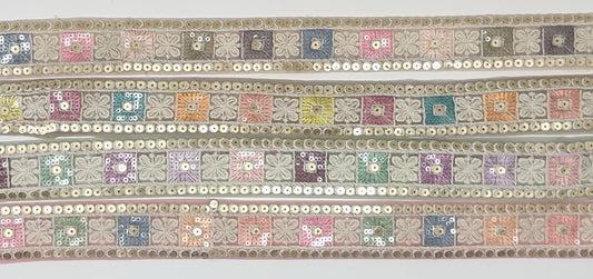 3 yard 3.5 cm wide Indian Saree Border Boho Lace Embroidery Ribbon Cushion Table runner curtains wedding Sewing Crafting Trim Headbands