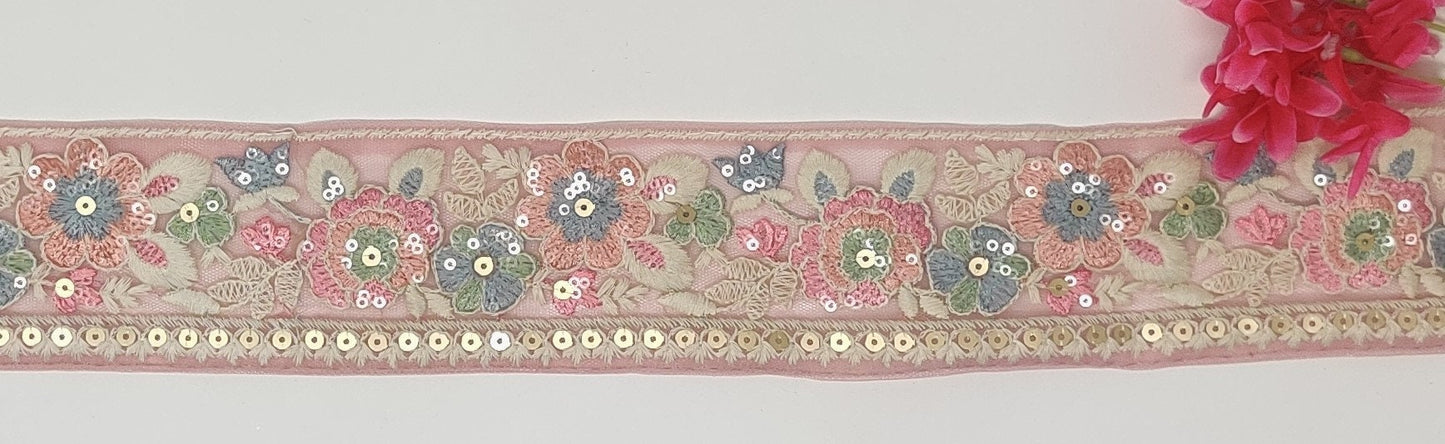 3 yard 6.0 cm wide Indian Saree Border Boho Lace Embroidery Ribbon Cushion Table runner curtains wedding Sewing Crafting Trim Headbands