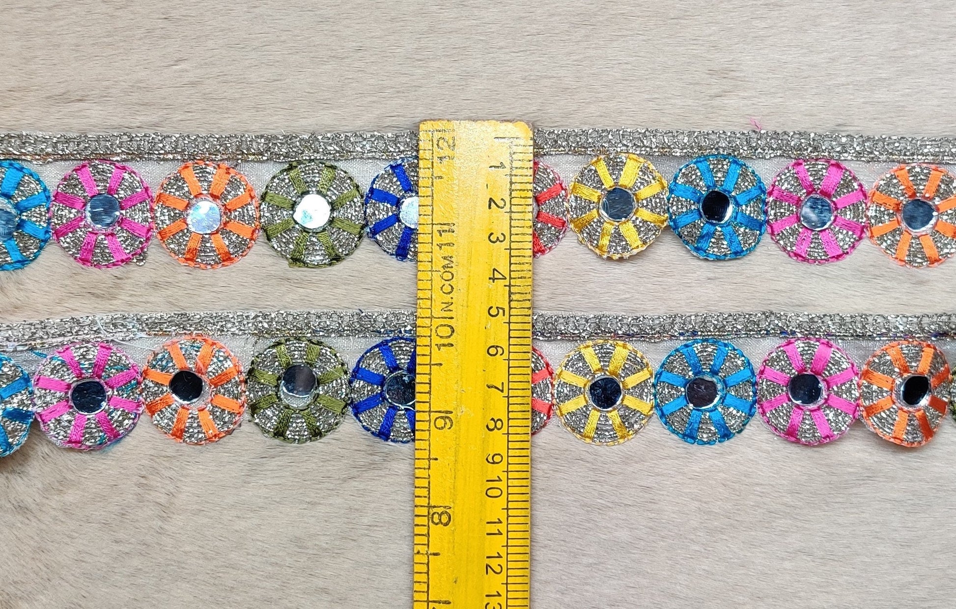 3 yard 3.5 cm wide Indian Saree Border Boho Lace Embroidery Ribbon Cushion Table runner curtains wedding Sewing Crafting Trim Headbands