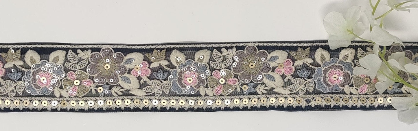 3 yard 6.0 cm wide Indian Saree Border Boho Lace Embroidery Ribbon Cushion Table runner curtains wedding Sewing Crafting Trim Headbands