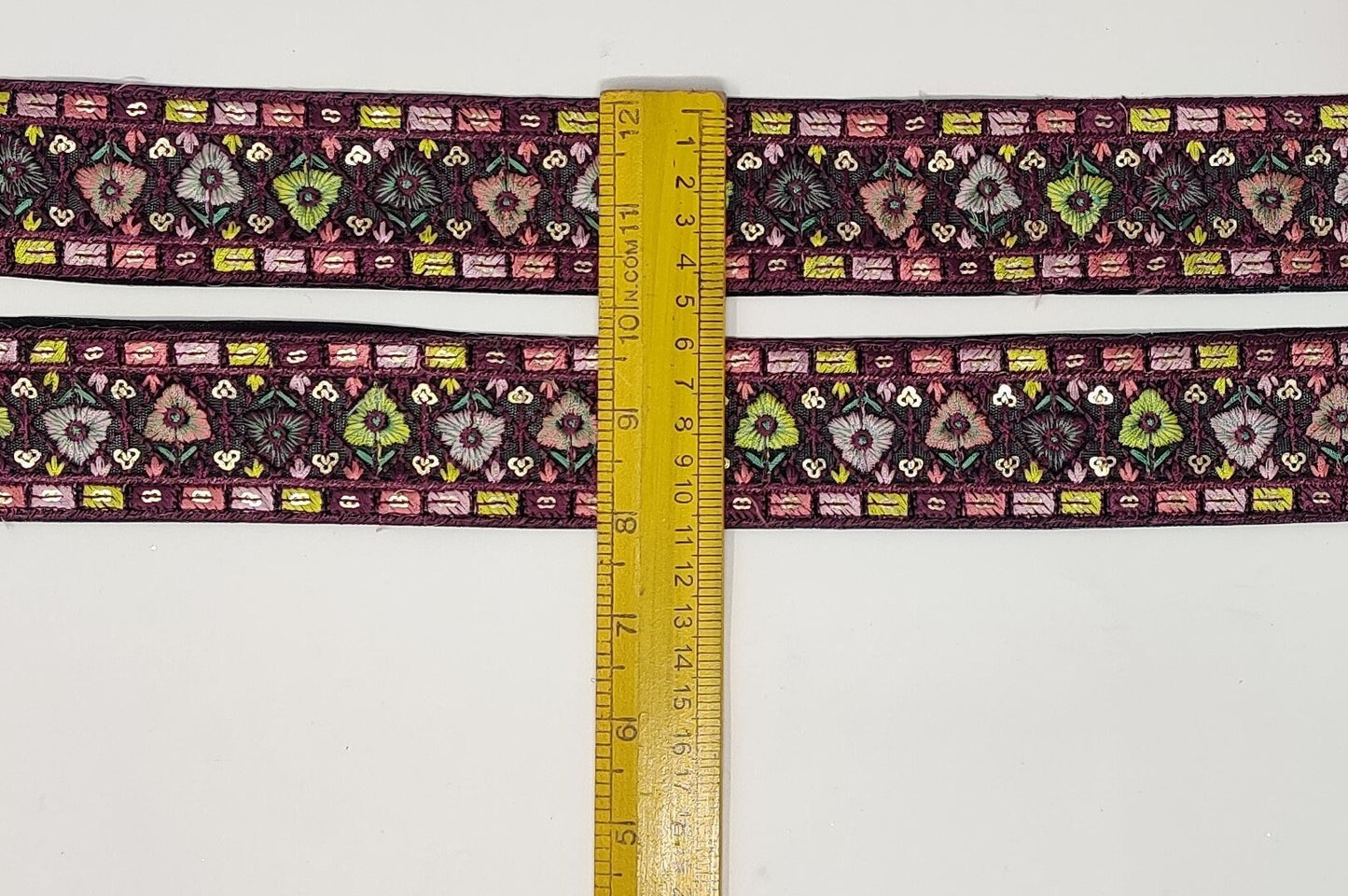 3 yard 5 cm wide Indian Saree Border Boho Lace Embroidery Ribbon Cushion Table runner curtains wedding Sewing Crafting Trim Headbands