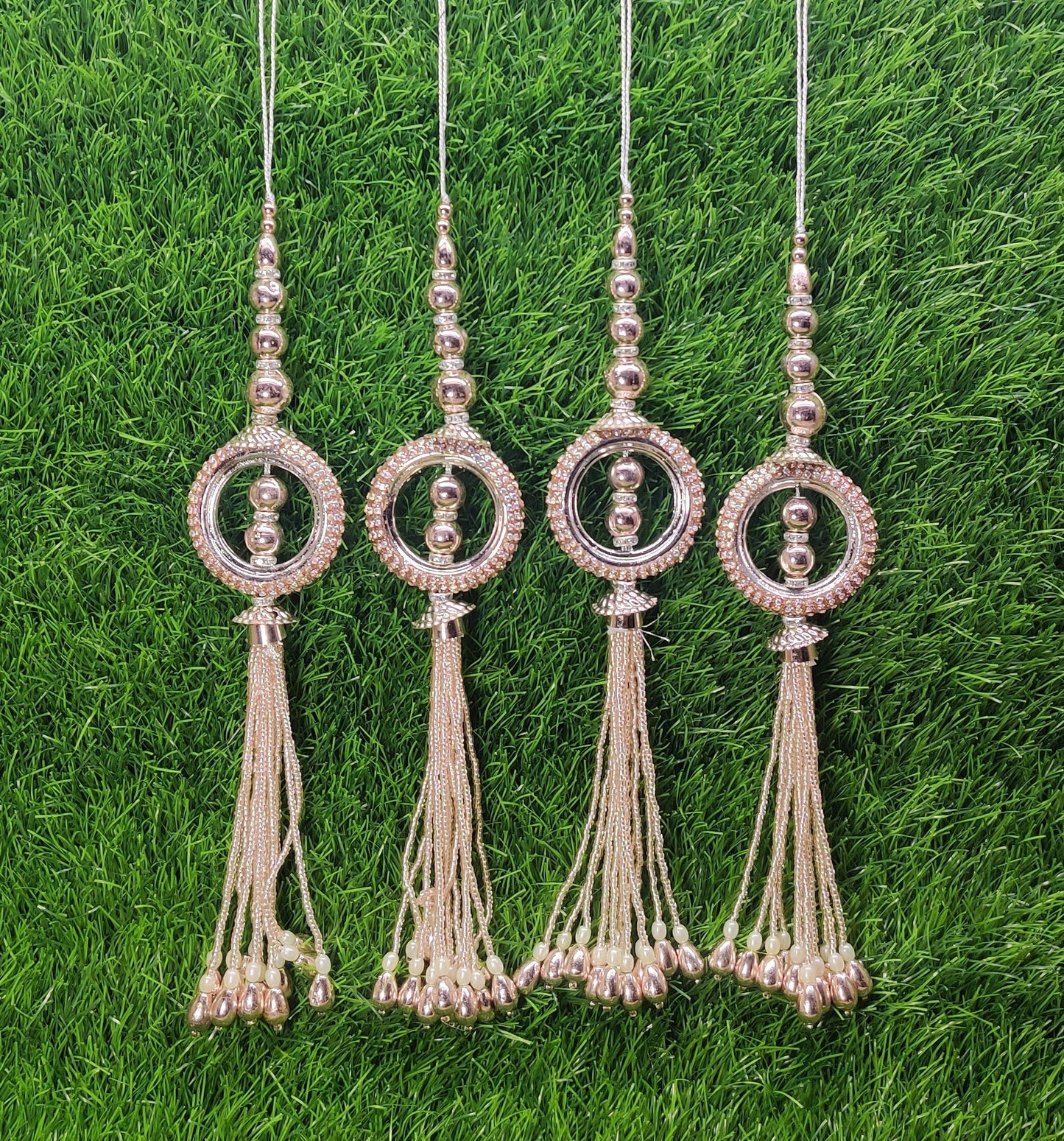 Gold/ Silver/ Rose Gold beaded Blouse Lahenga Latkan Tassels, home décor, hanging for Handbags, Indian Sewing Latkan for Saree, Dupatta