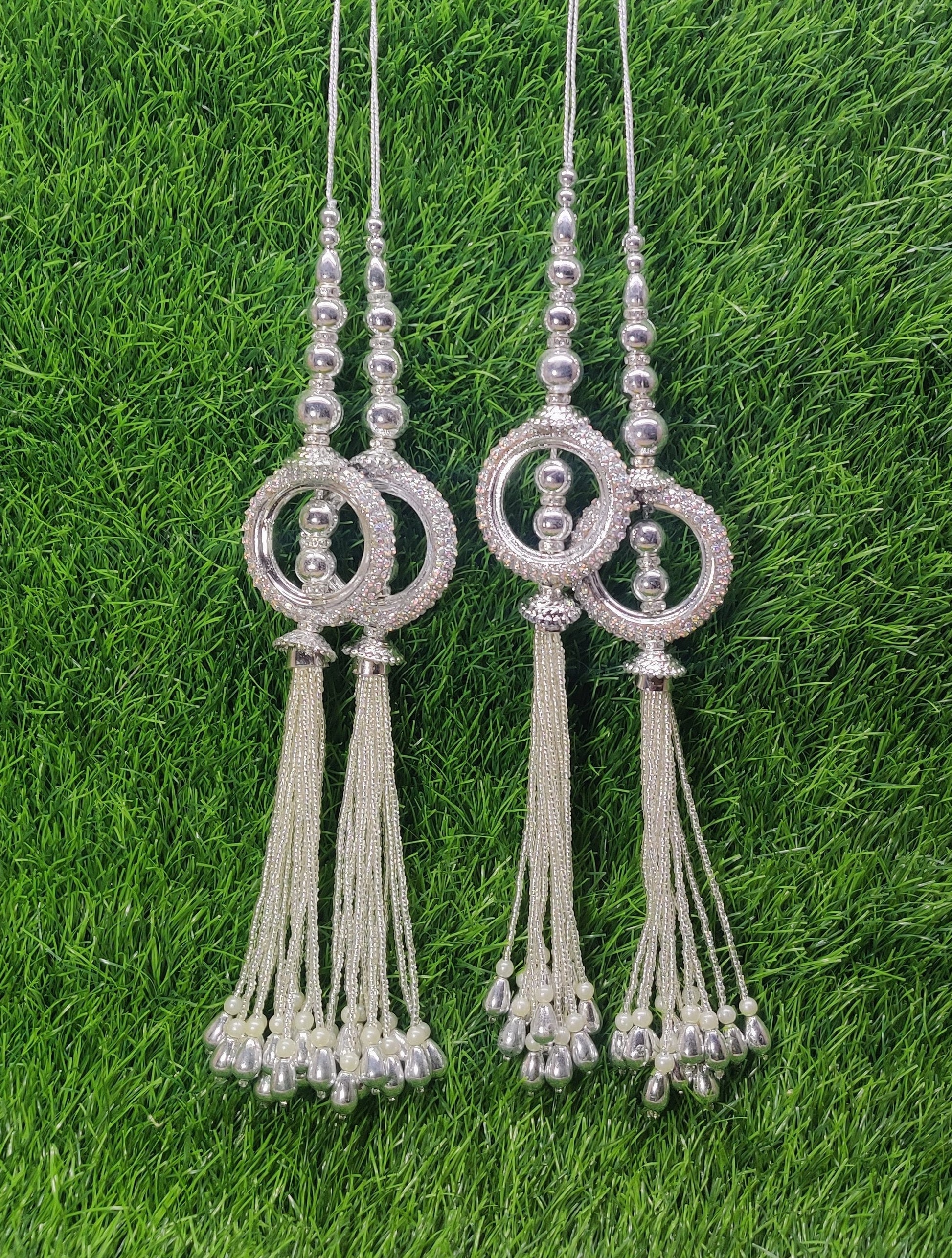 Gold/ Silver/ Rose Gold beaded Blouse Lahenga Latkan Tassels, home décor, hanging for Handbags, Indian Sewing Latkan for Saree, Dupatta
