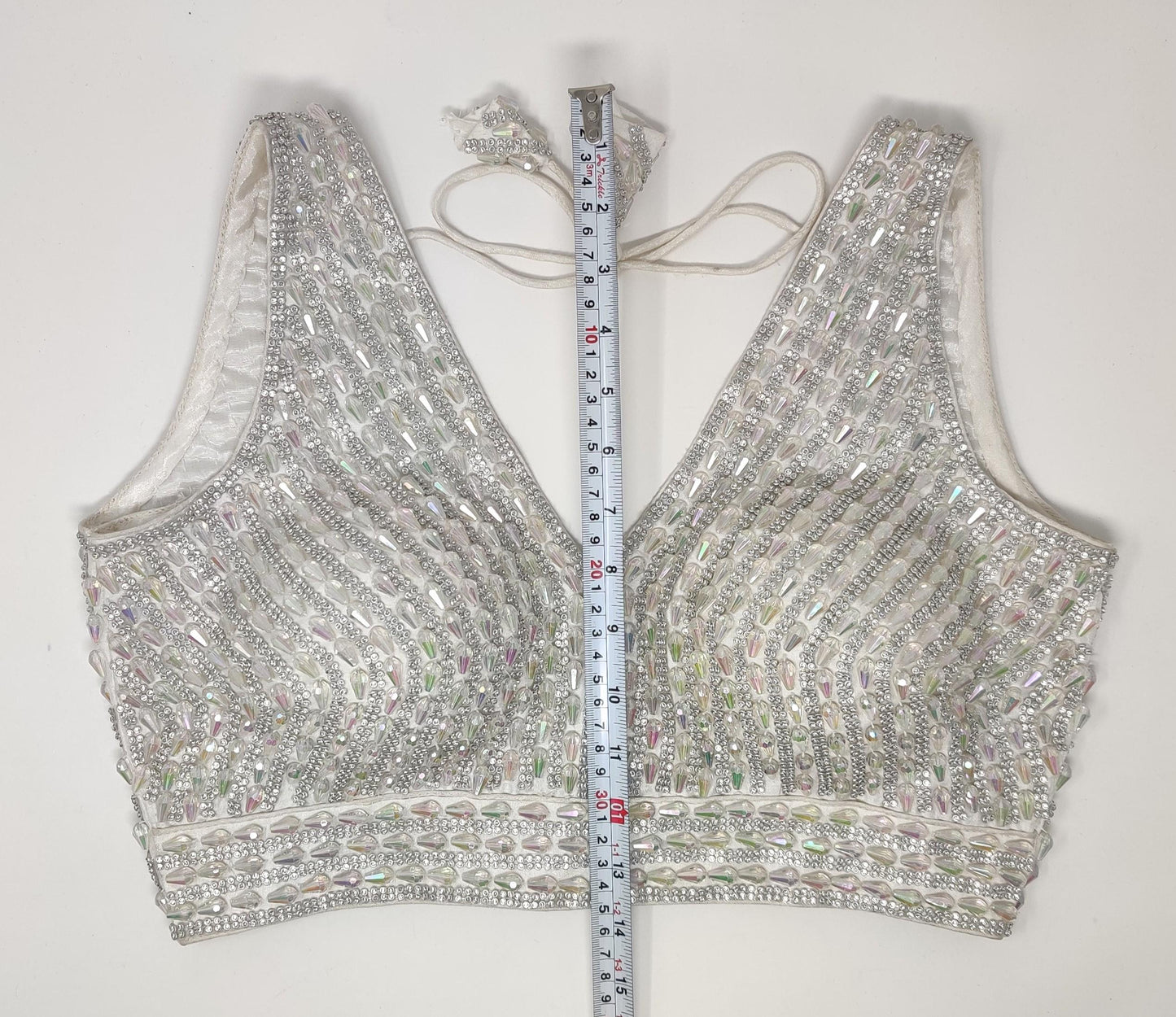 Indian designer heavy Beaded stitched blouse, Silver colour, Readymade Indian Bridal Saree Blouse, latest design blouse for women