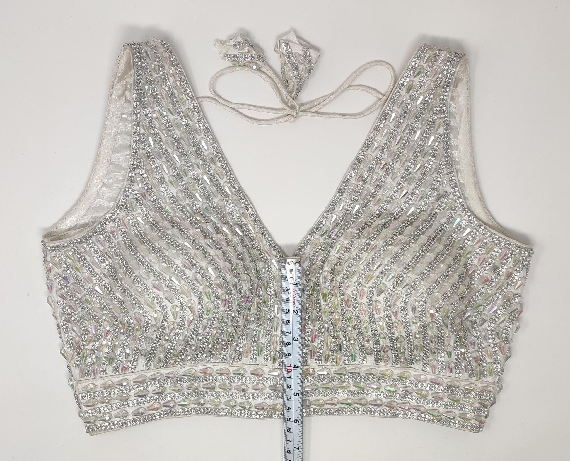 Indian designer heavy Beaded stitched blouse, Silver colour, Readymade Indian Bridal Saree Blouse, latest design blouse for women