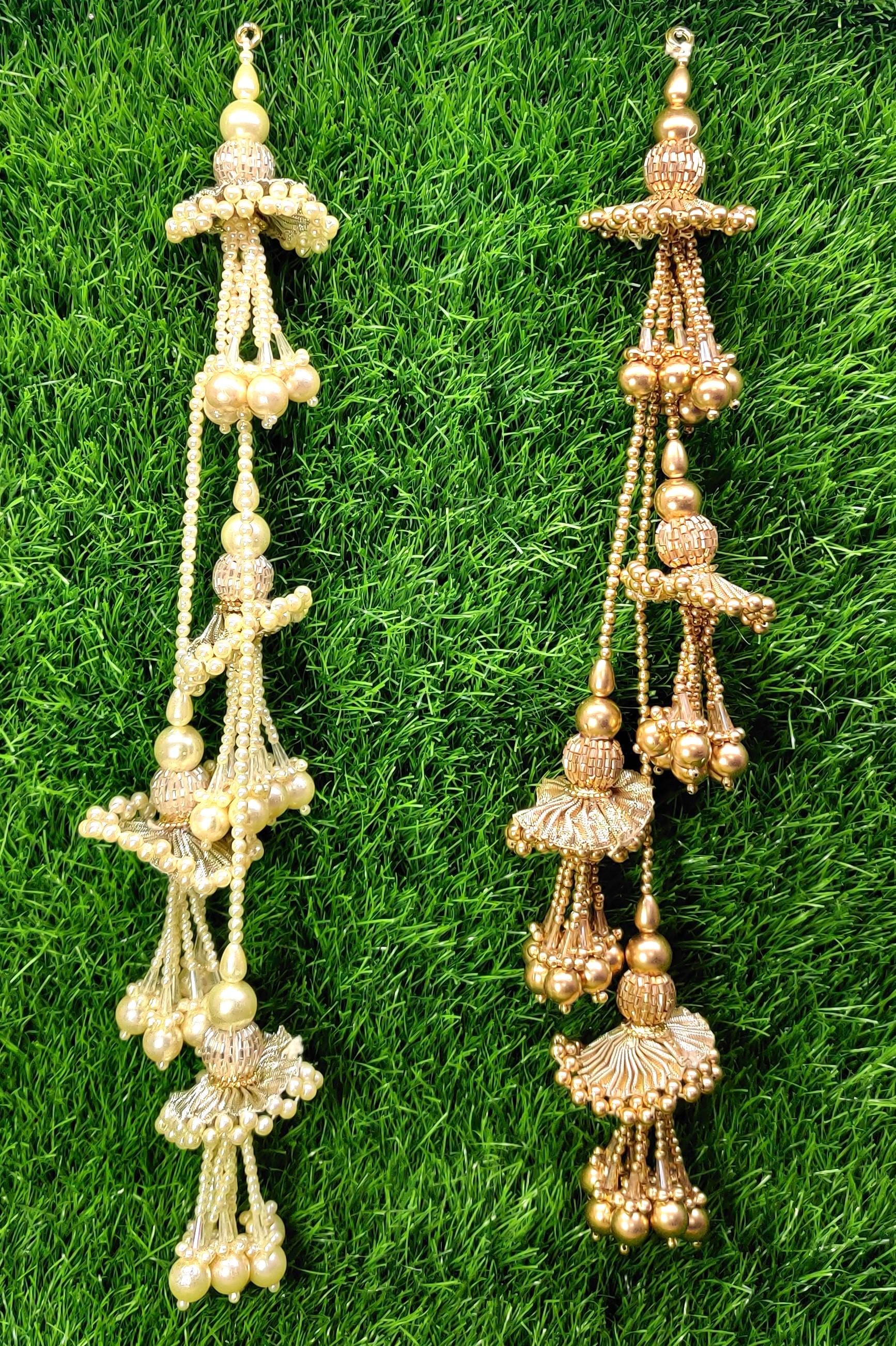 Light Gold/ Golden Beaded Latkan for Blouse Lahenga, home décor, Indian Latkan for Saree, Dupatta Bridal Wedding dress for Women