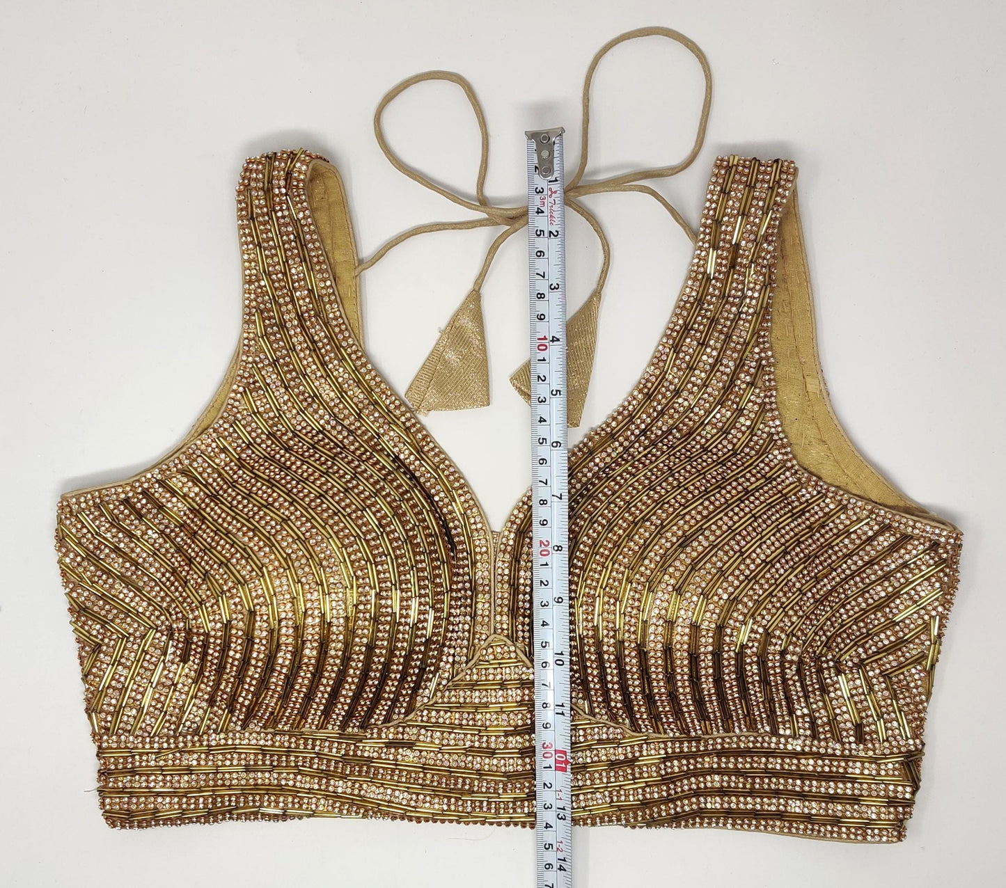 Indian designer heavy Beaded stitched blouse, Golden colour, Readymade Indian Bridal Saree Blouse, latest design blouse for women