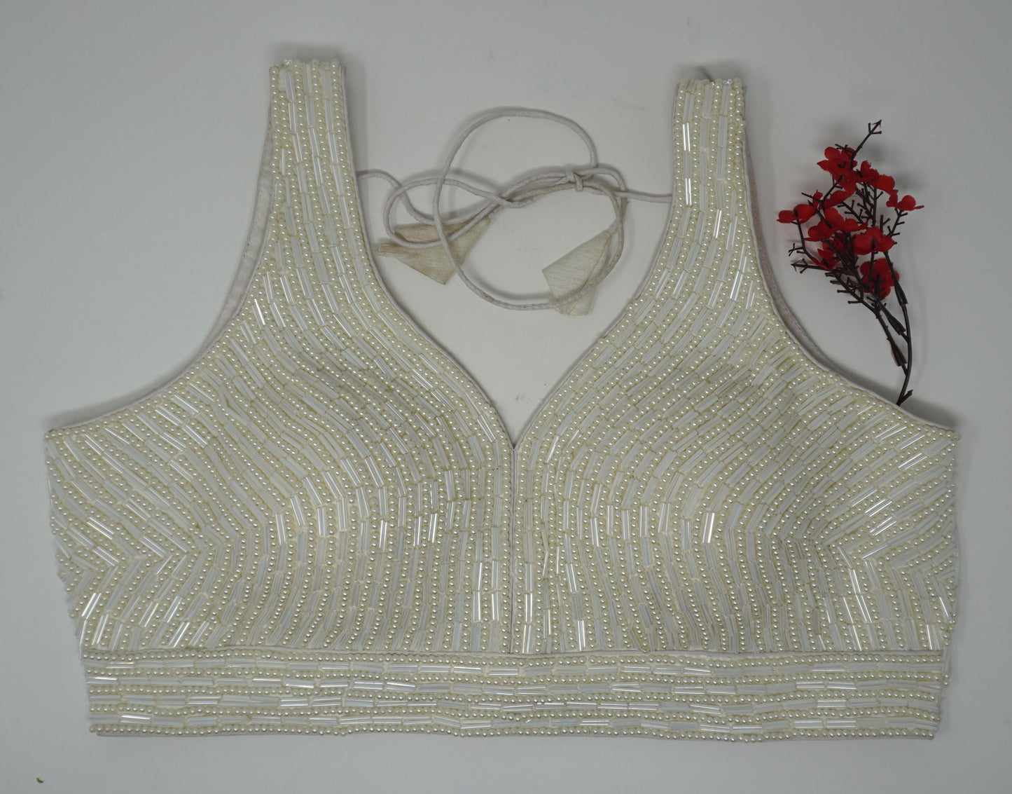 Designer Blouse, White color, heavy Beaded, Ready to wear, Best seller, Indian Bridal Saree Blouse, Christmas, latest design for women