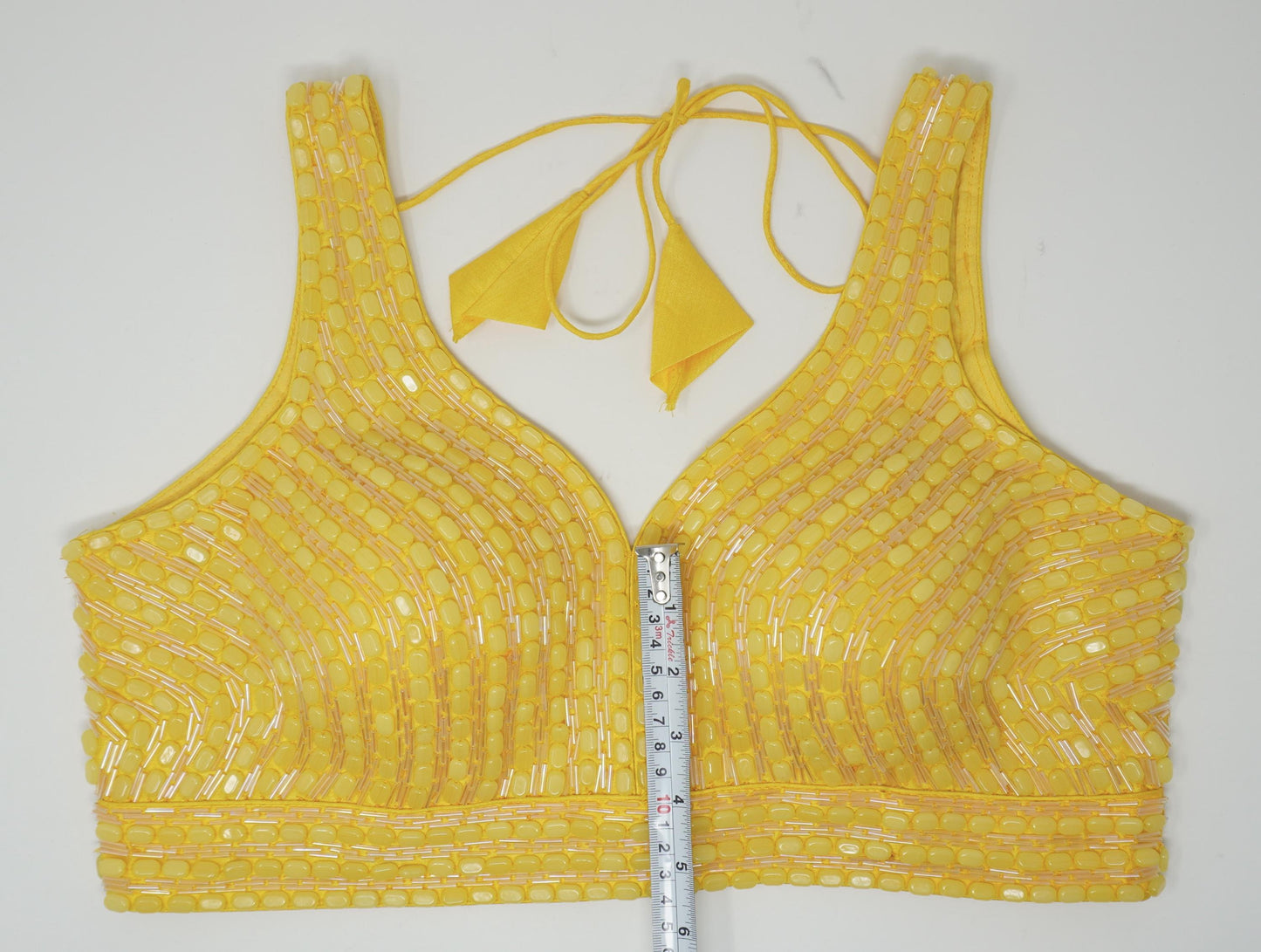 Designer Blouse, Pale Yellow color, heavy Beaded, Ready to wear, Best seller, Indian Bridal Saree Blouse, Christmas, latest design for women