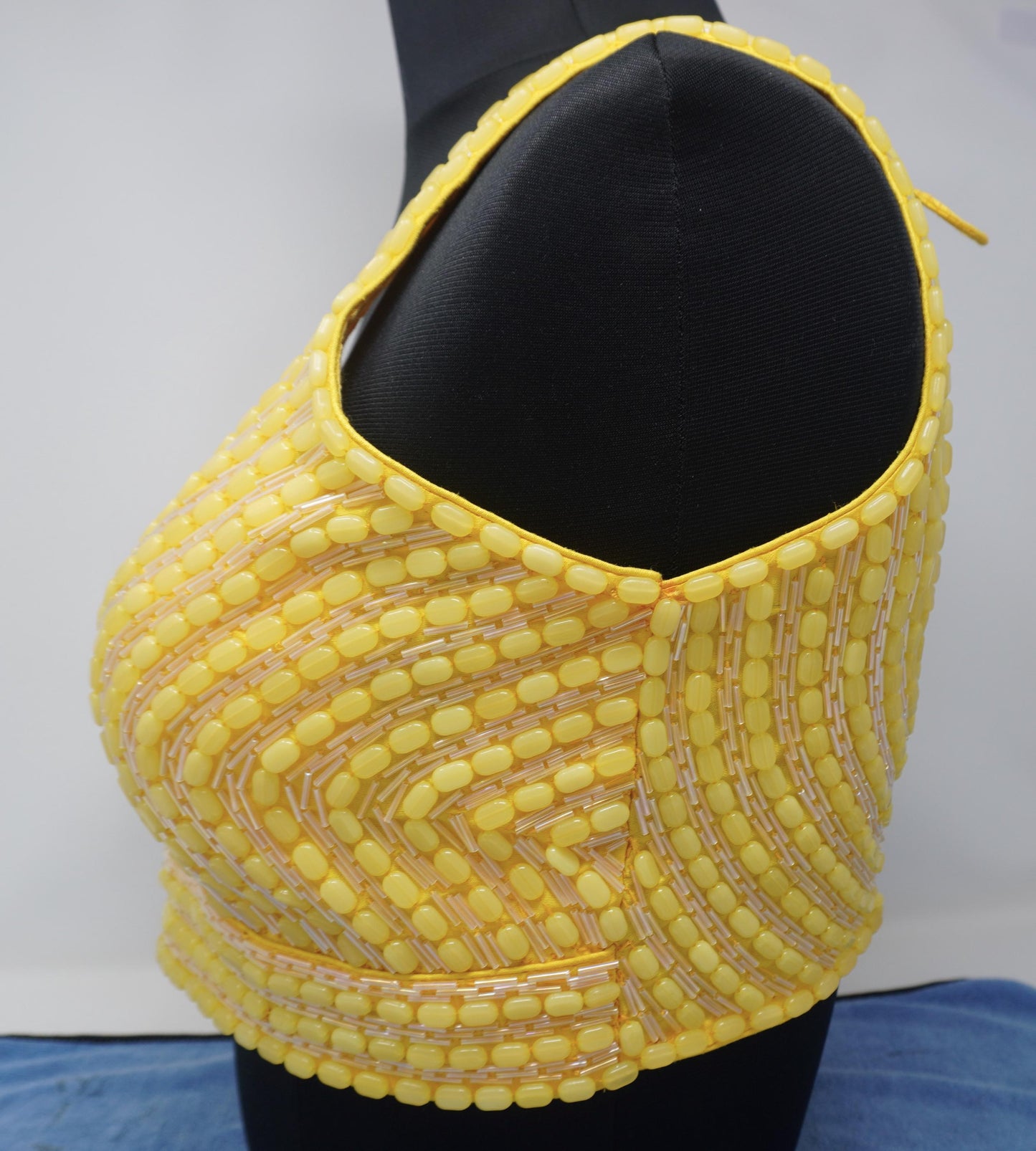 Designer Blouse, Pale Yellow color, heavy Beaded, Ready to wear, Best seller, Indian Bridal Saree Blouse, Christmas, latest design for women