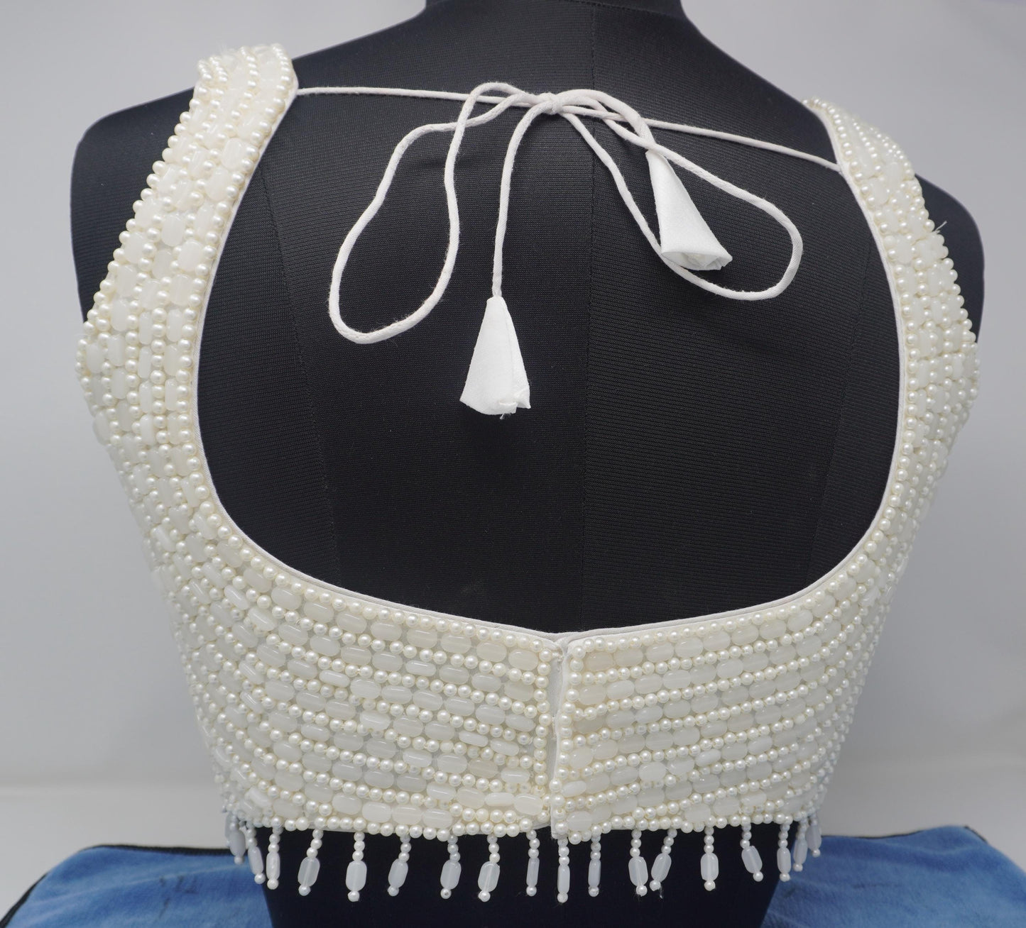 Designer Blouse, White color, heavy Beaded, Ready to wear, Best seller, Indian Bridal Saree Blouse, Christmas, latest design for women