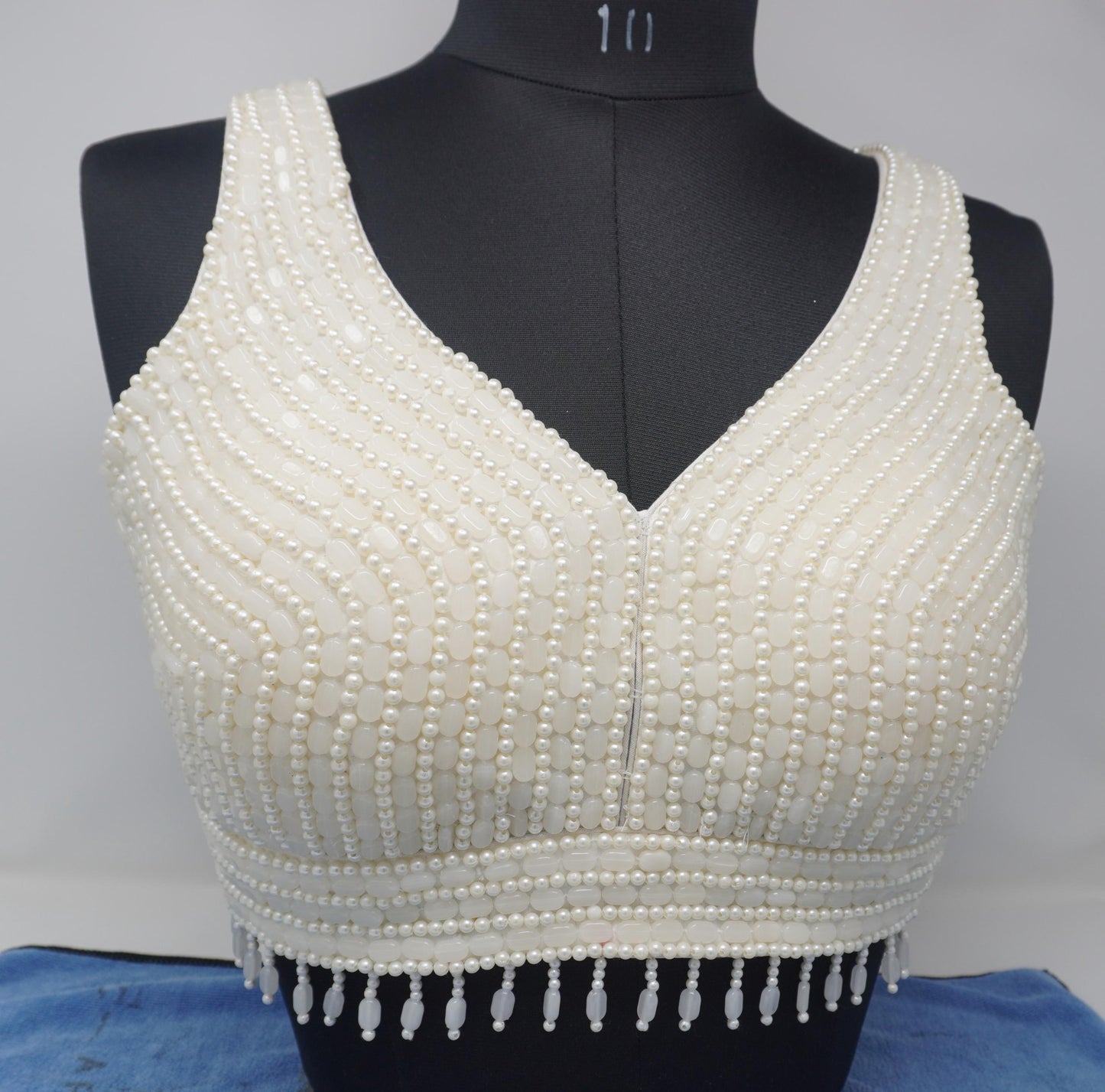 Designer Blouse, White color, heavy Beaded, Ready to wear, Best seller, Indian Bridal Saree Blouse, Christmas, latest design for women
