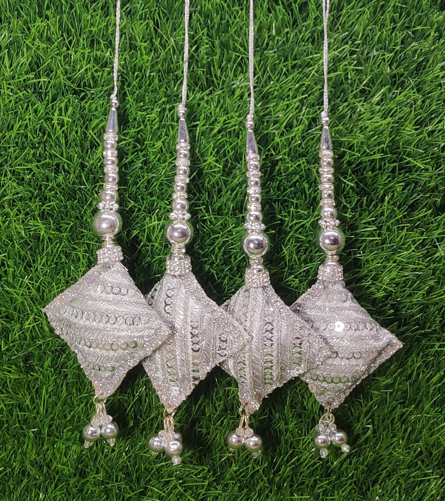 Rose Gold/ Light Gold/ Silver/ Golden Indian Beaded Cushioned Tassel for Saree Blouse Lehenga Embellished HandBags Dupatta Latkan for Women