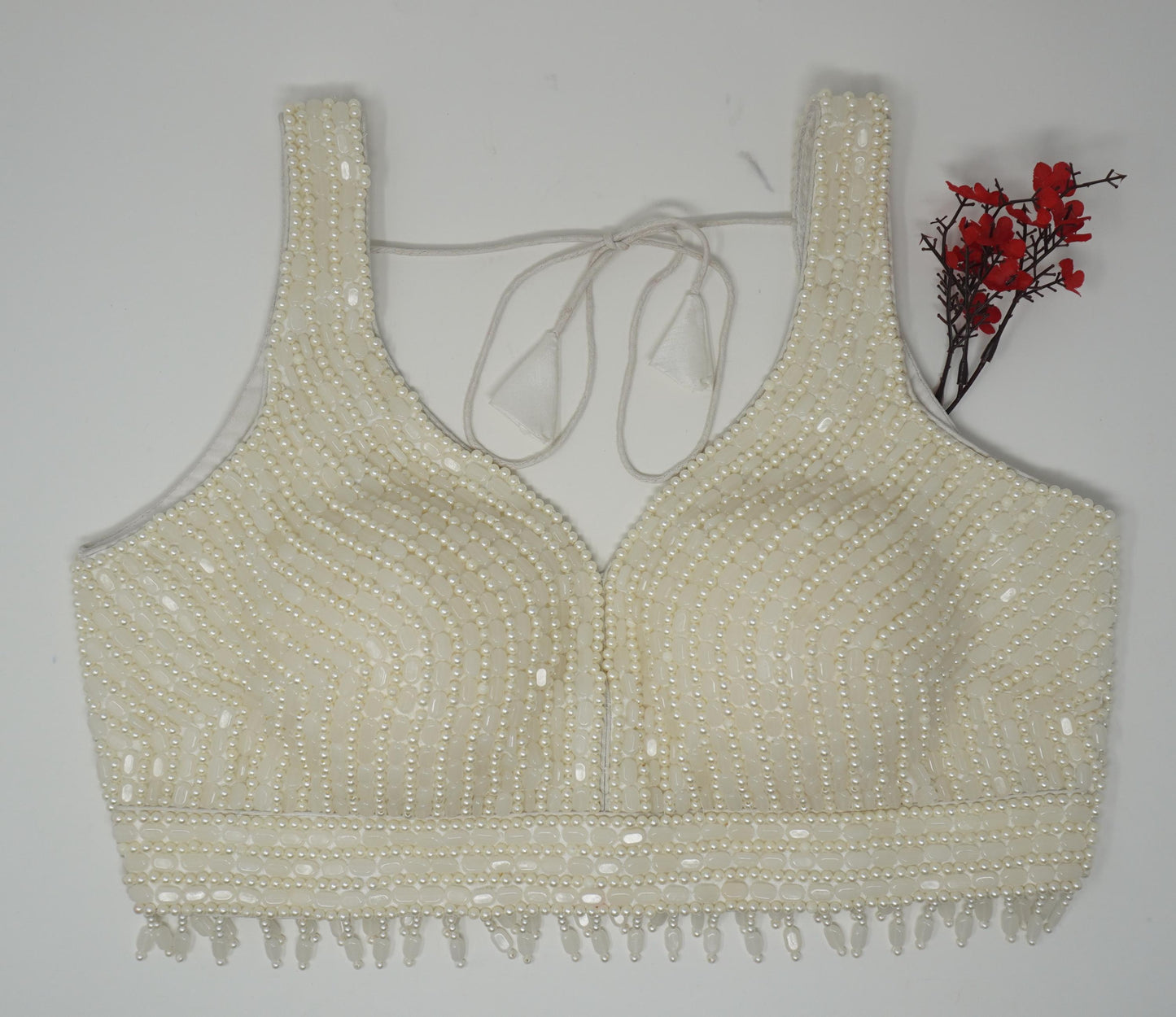 Designer Blouse, White color, heavy Beaded, Ready to wear, Best seller, Indian Bridal Saree Blouse, Christmas, latest design for women