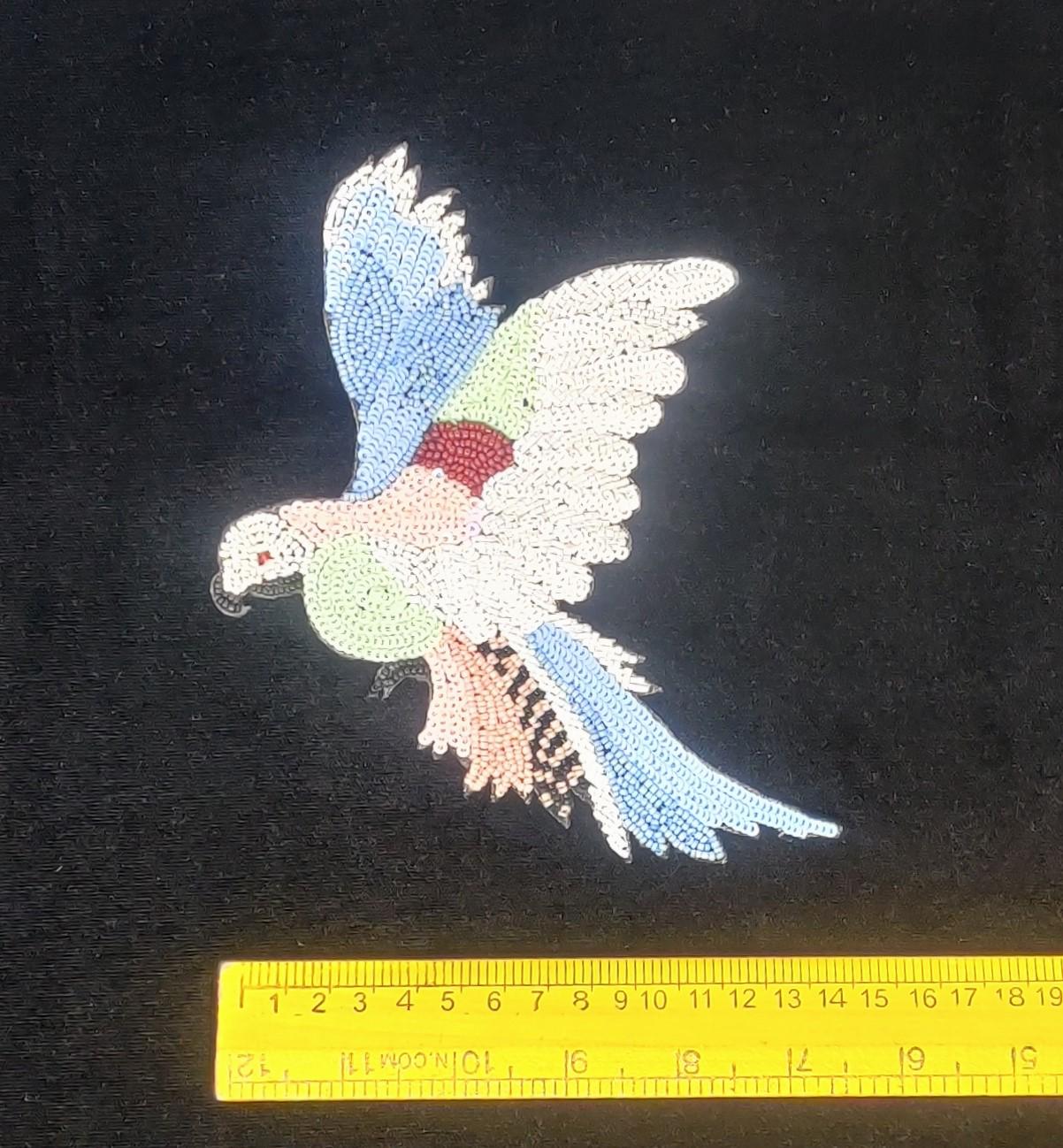 Handmade Indian Beaded Shoulder Applique Patch - Sewing Embellishment for Dresses, Cushions, Crafting, and Bags, 1 Piece