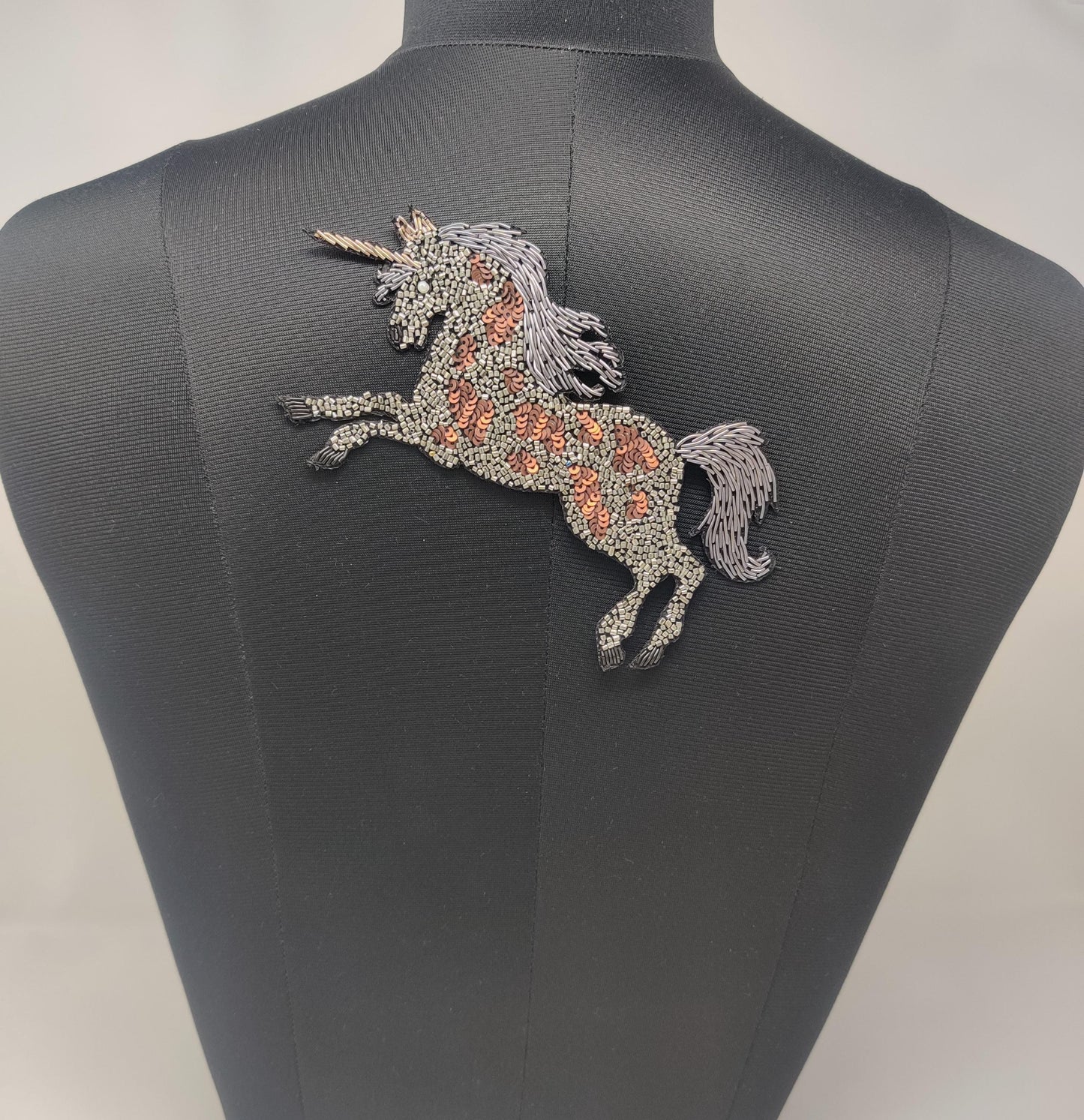 Handmade Indian Beaded Shoulder Applique Patch - Sewing Embellishment for Dresses, Cushions, Crafting, and Bags, 1 Piece