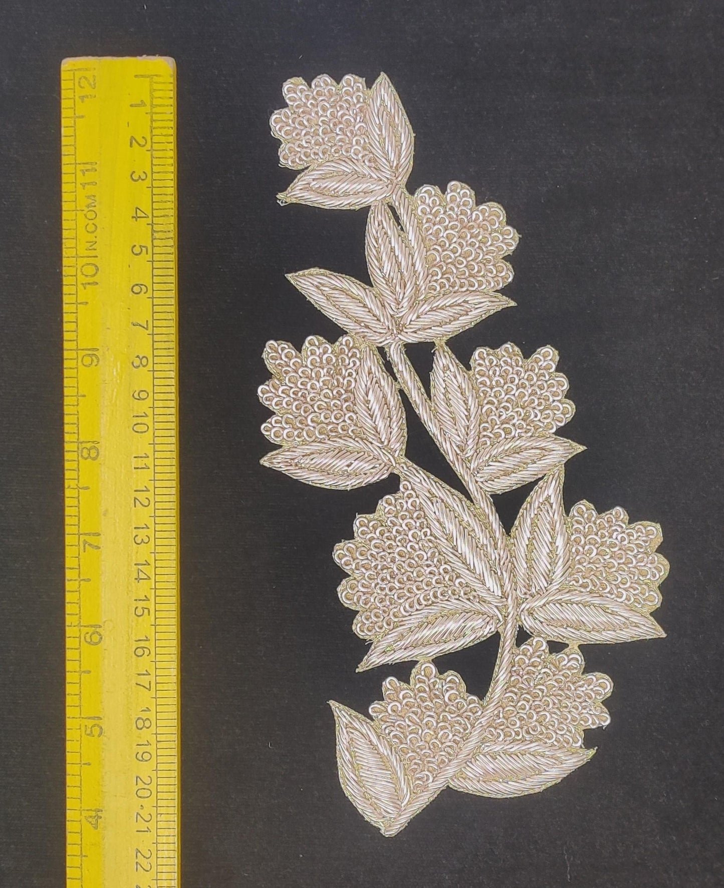 Handmade Indian Beaded Shoulder Applique Patch - Sewing Embellishment for Dresses, Cushions, Crafting, and Bags, 1 Piece