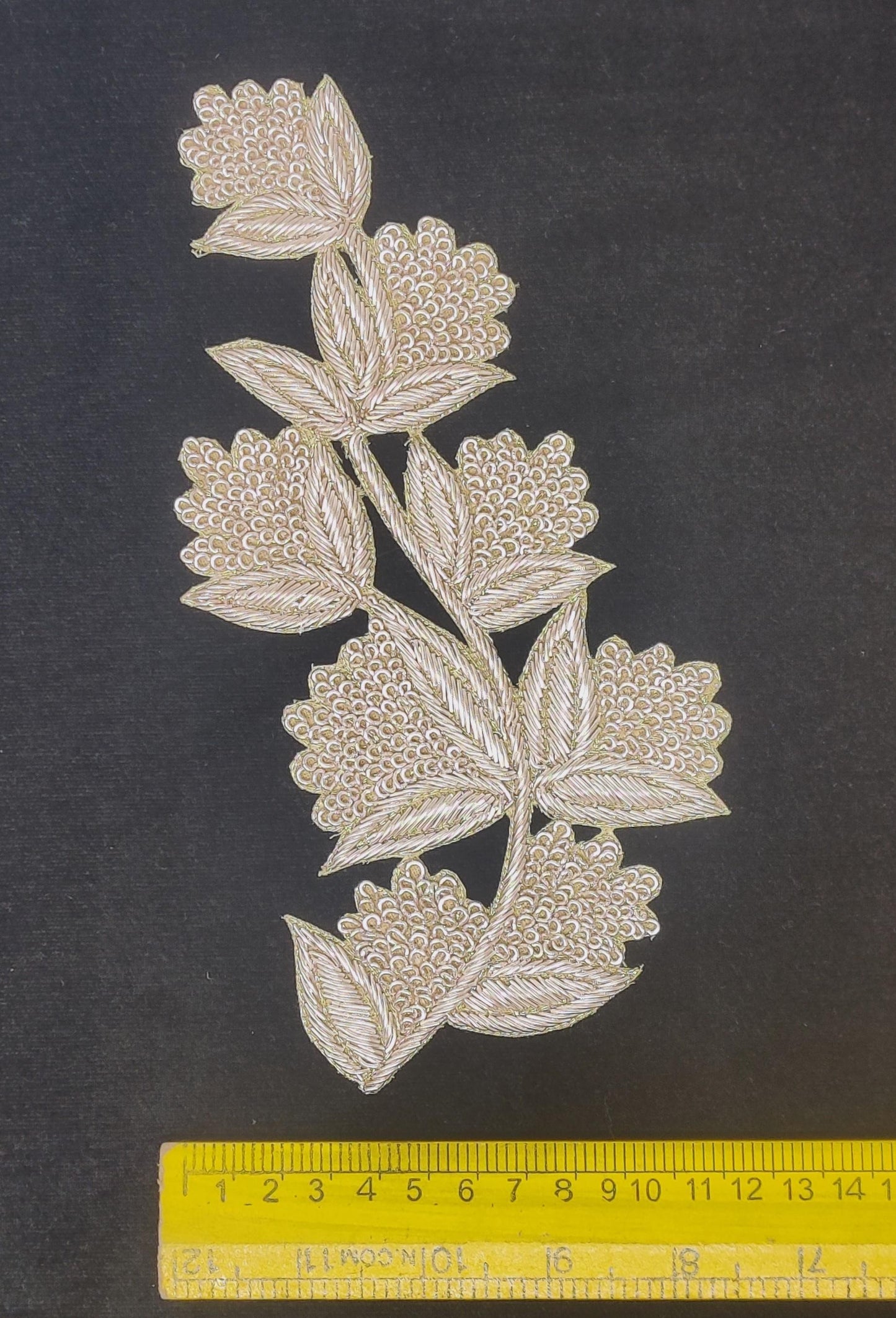 Handmade Indian Beaded Shoulder Applique Patch - Sewing Embellishment for Dresses, Cushions, Crafting, and Bags, 1 Piece
