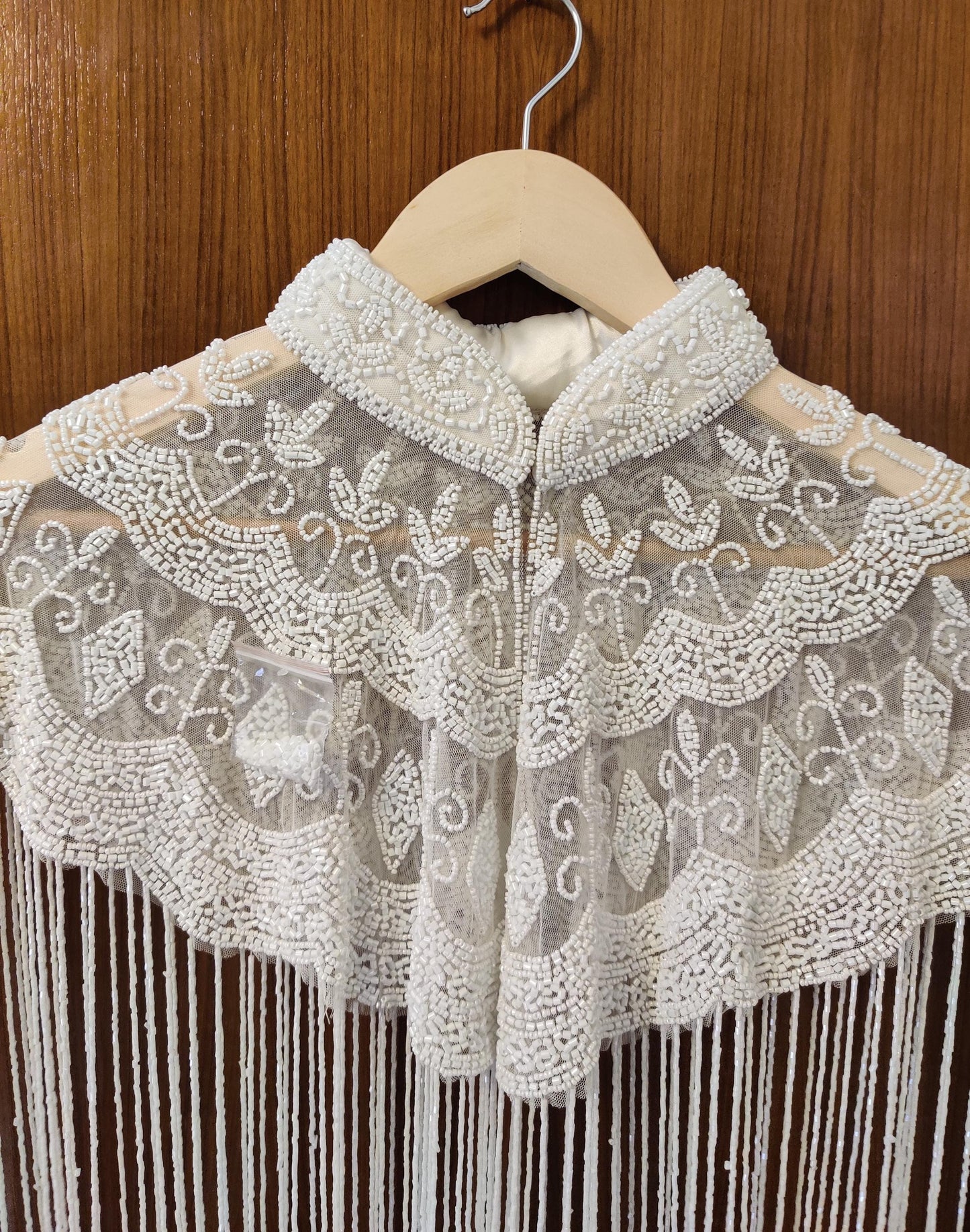 White Sequin Lace Bridal Shrug Bolero Glass Beaded Shoulder Wrap Shawl for Weddings and Evening Wear for Brides