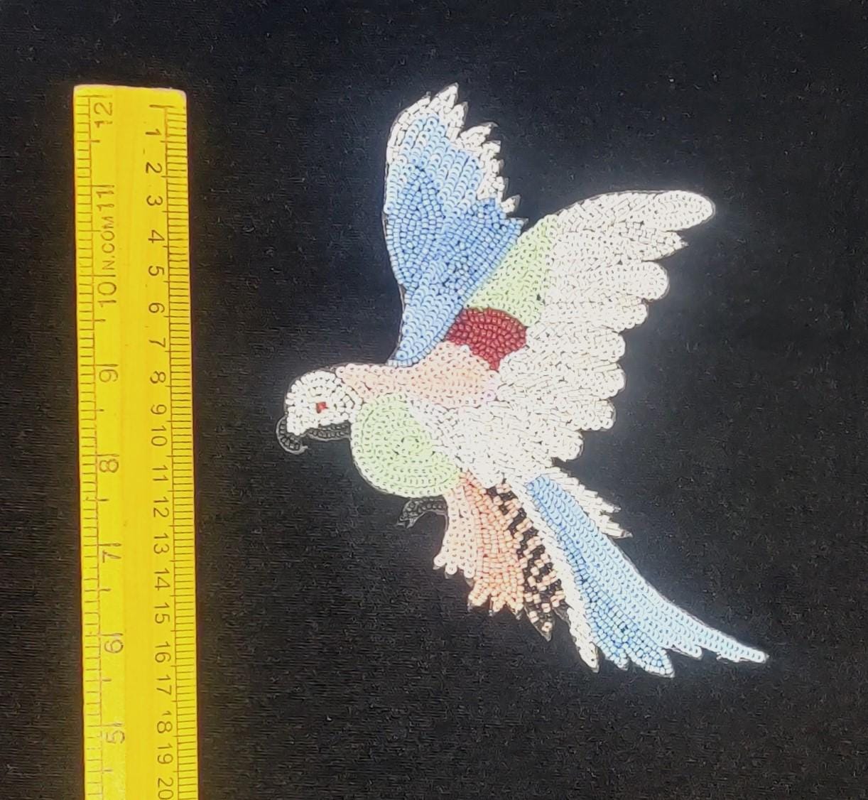 Handmade Indian Beaded Shoulder Applique Patch - Sewing Embellishment for Dresses, Cushions, Crafting, and Bags, 1 Piece