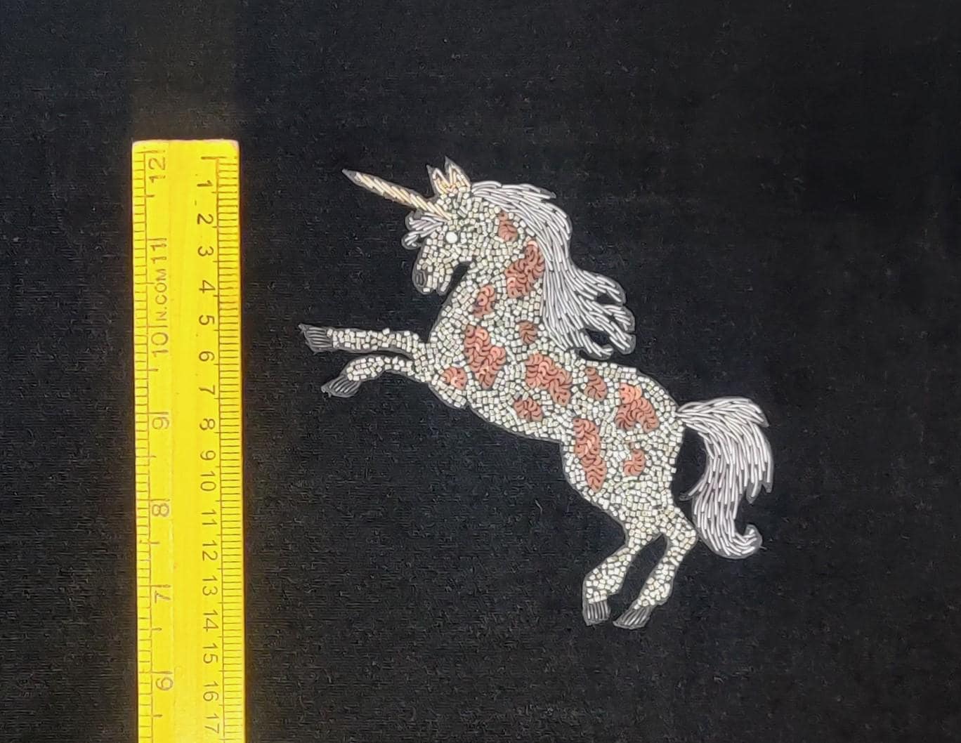 Handmade Indian Beaded Shoulder Applique Patch - Sewing Embellishment for Dresses, Cushions, Crafting, and Bags, 1 Piece