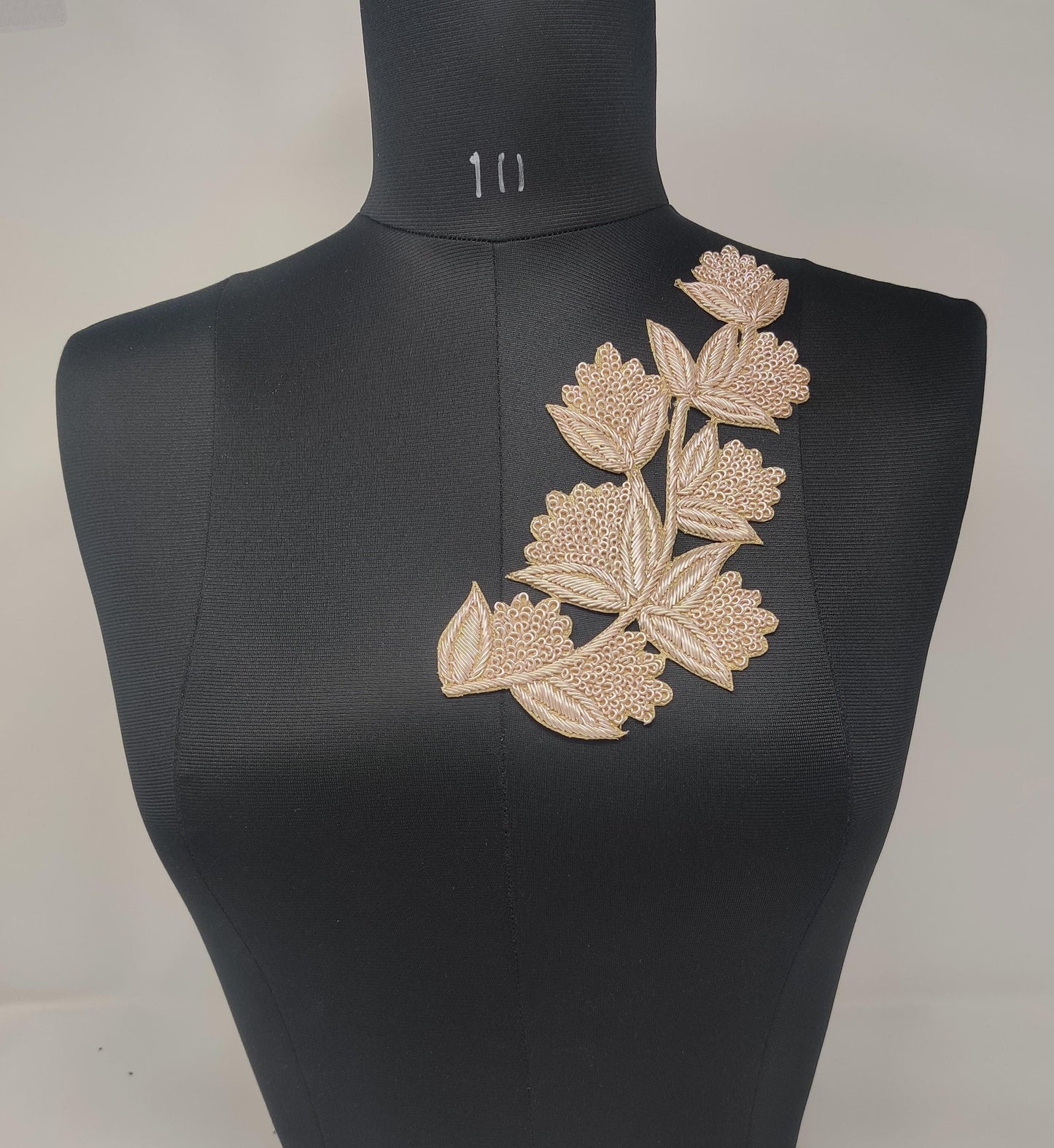Handmade Indian Beaded Shoulder Applique Patch - Sewing Embellishment for Dresses, Cushions, Crafting, and Bags, 1 Piece