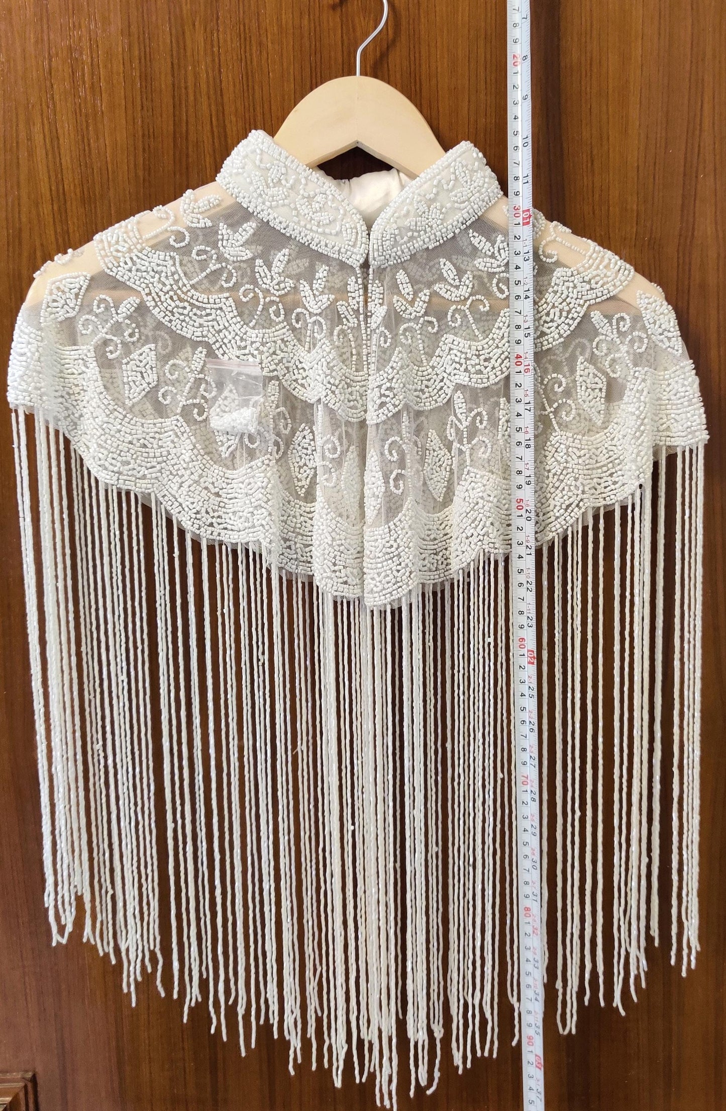 White Sequin Lace Bridal Shrug Bolero Glass Beaded Shoulder Wrap Shawl for Weddings and Evening Wear for Brides