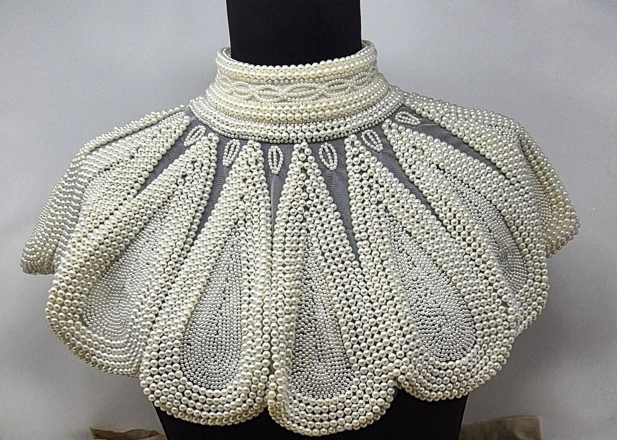 White beaded Bridal Shrug Bolero Beaded Shoulder Wrap Shawl for Weddings and Evening Wear for Brides