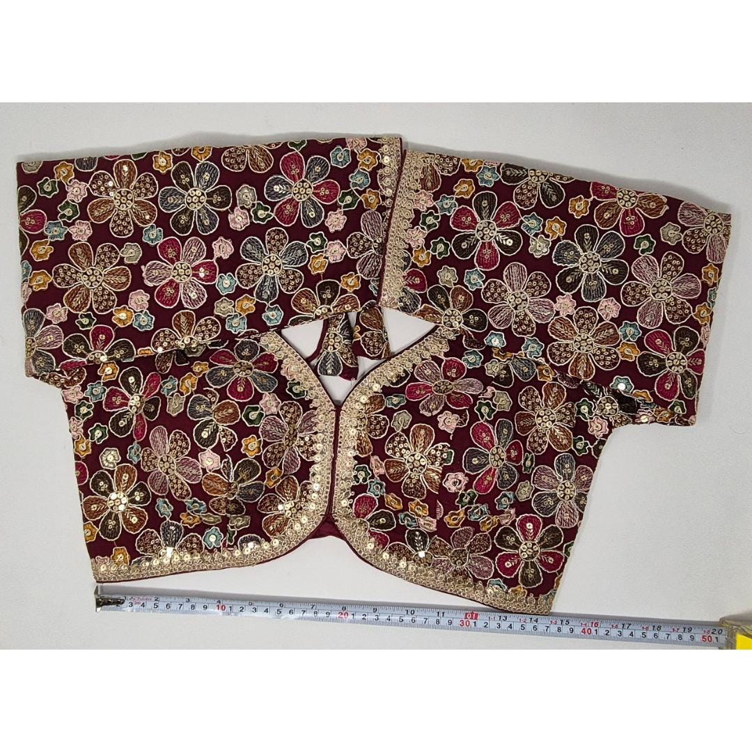 Indian designer Maroon color Sequin Embroidered stitched blouse, Readymade Indian Bridal Saree Blouse, latest design blouse for women