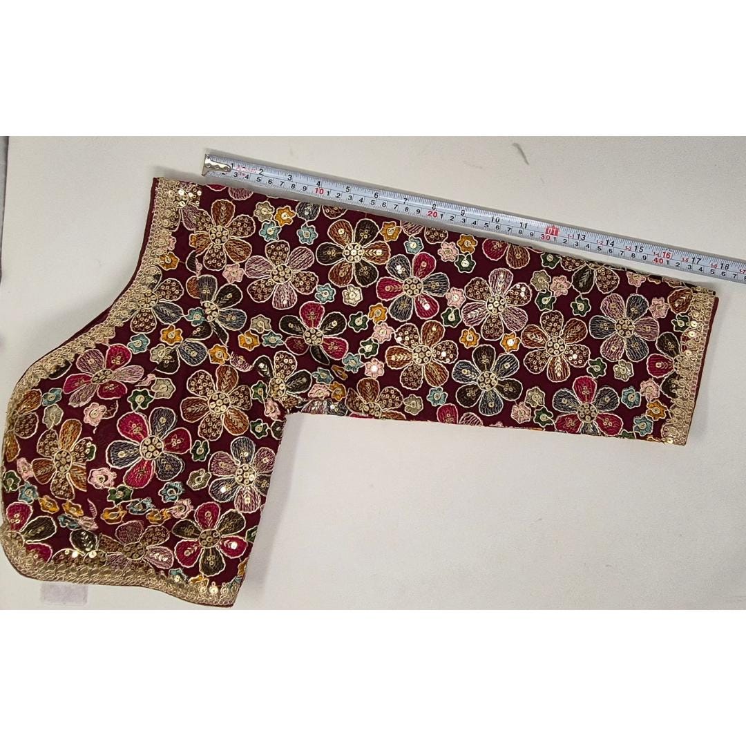 Indian designer Maroon color Sequin Embroidered stitched blouse, Readymade Indian Bridal Saree Blouse, latest design blouse for women
