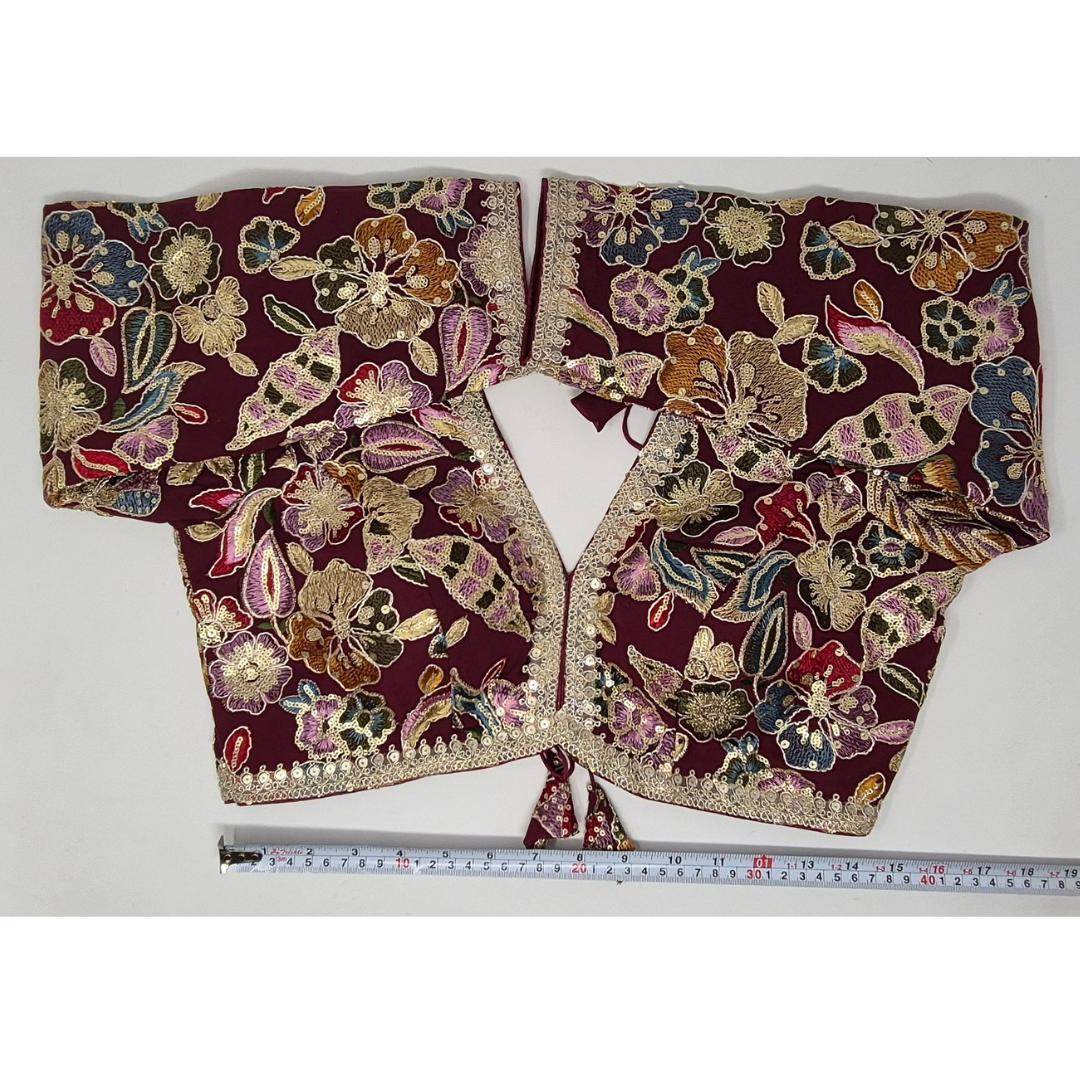 Indian designer Maroon color Sequin Embroidered stitched blouse, Readymade Indian Bridal Saree Blouse, latest design blouse for women