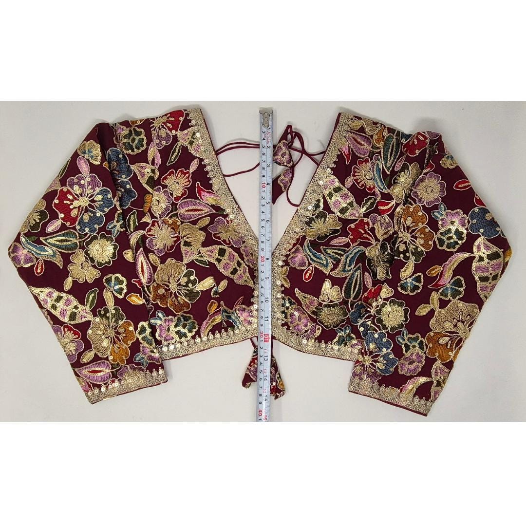 Indian designer Maroon color Sequin Embroidered stitched blouse, Readymade Indian Bridal Saree Blouse, latest design blouse for women