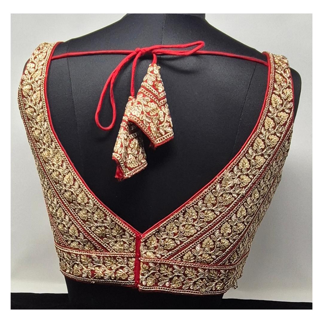 Indian designer Red color Sequin zari Embroidered stitched blouse, Readymade Indian Bridal Saree Blouse, latest design blouse for women