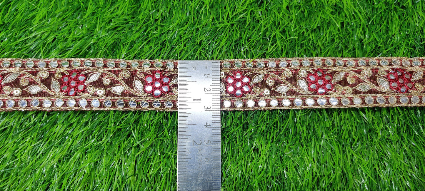 9 yard 3.0 cm wide Indian Saree Border Boho Lace Embroidery Ribbon Cushion Table runner curtains wedding Sewing Crafting Trim Headbands