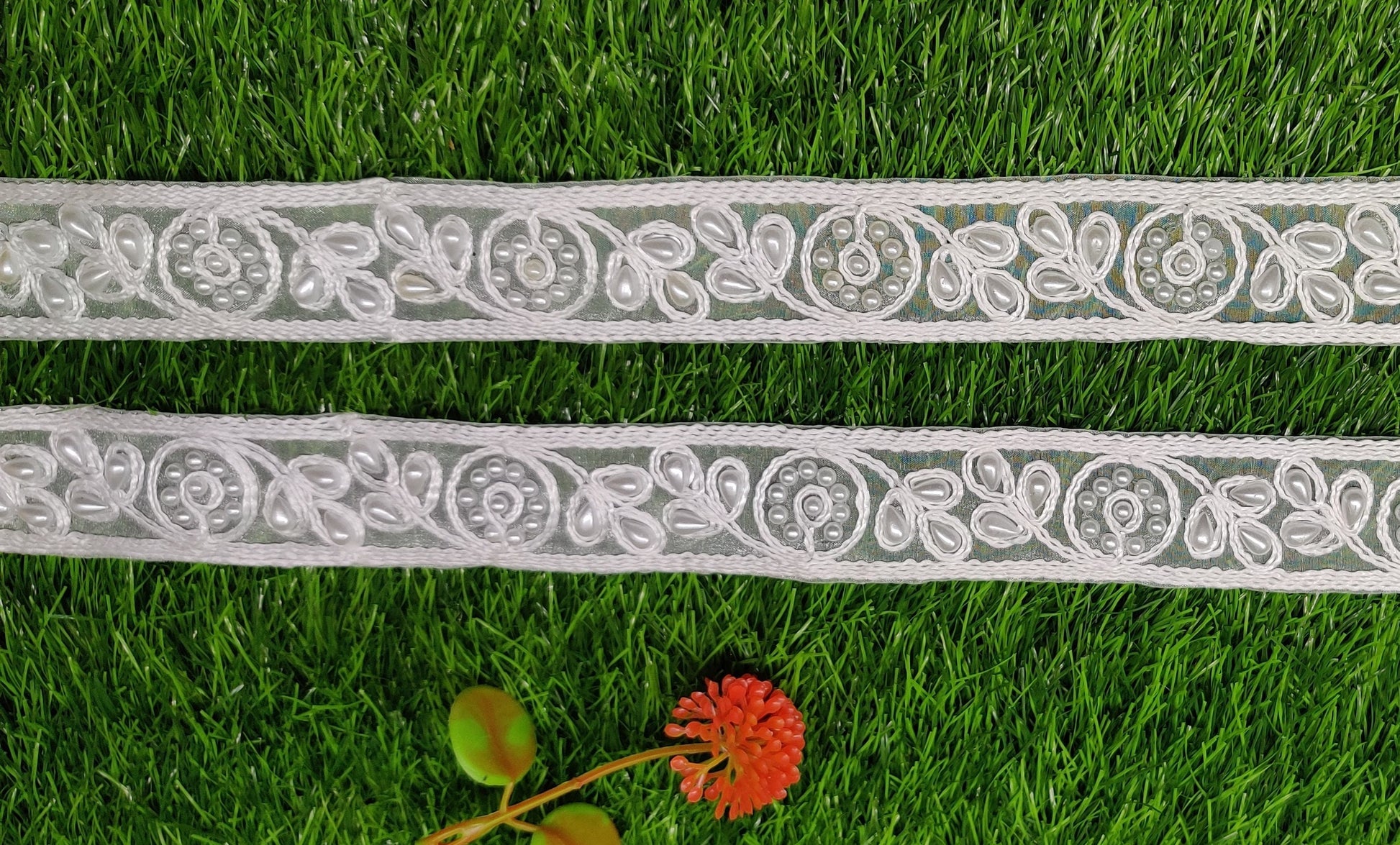9 yard 3.0 cm wide Indian Saree Border Boho Lace Embroidery Ribbon Cushion Table runner curtains wedding Sewing Crafting Trim Headbands