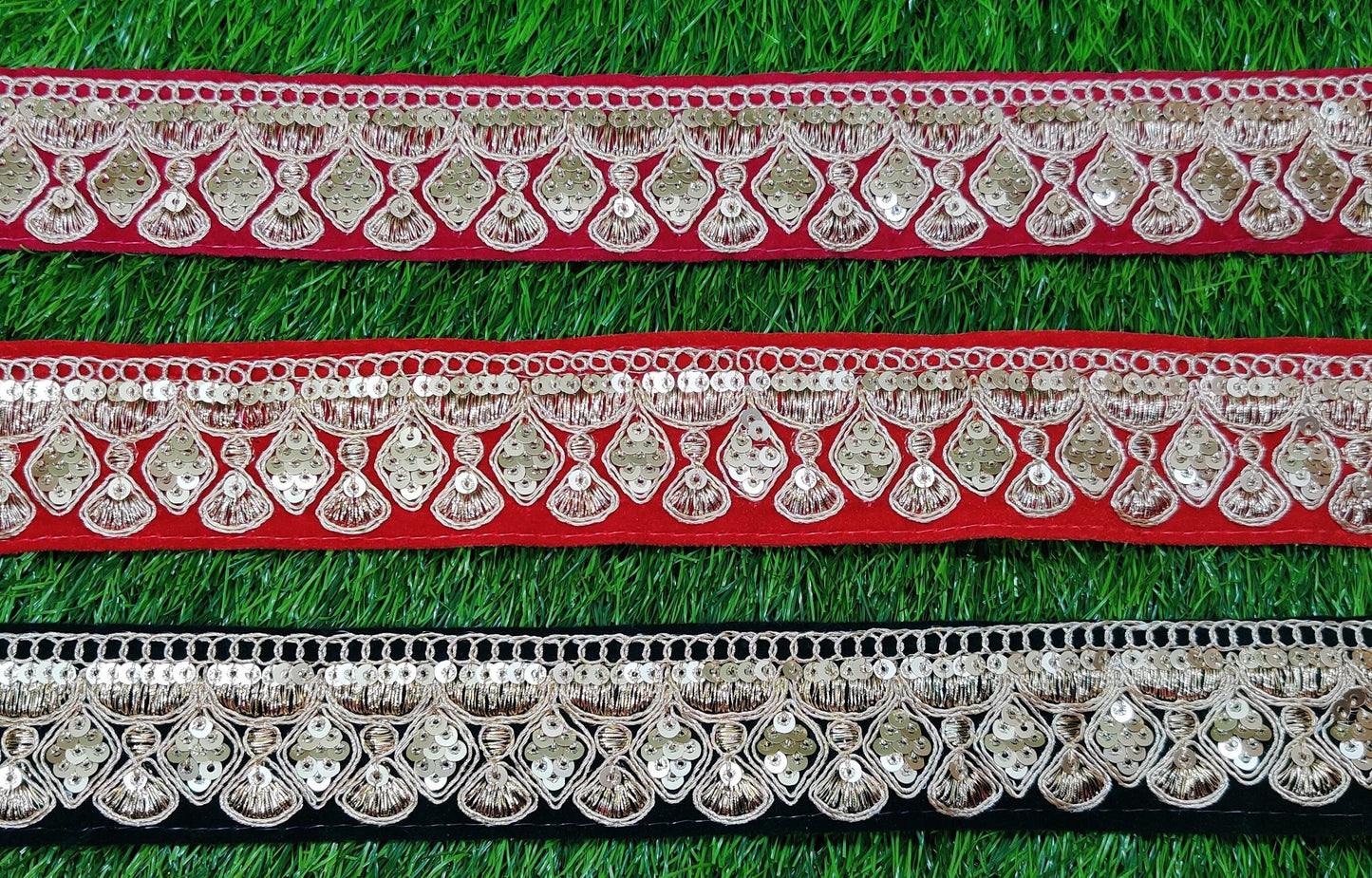 9 yard 4.5 cm wide Indian Saree Border Boho Lace Embroidery Ribbon Cushion Table runner curtains wedding Sewing Crafting Trim Headbands