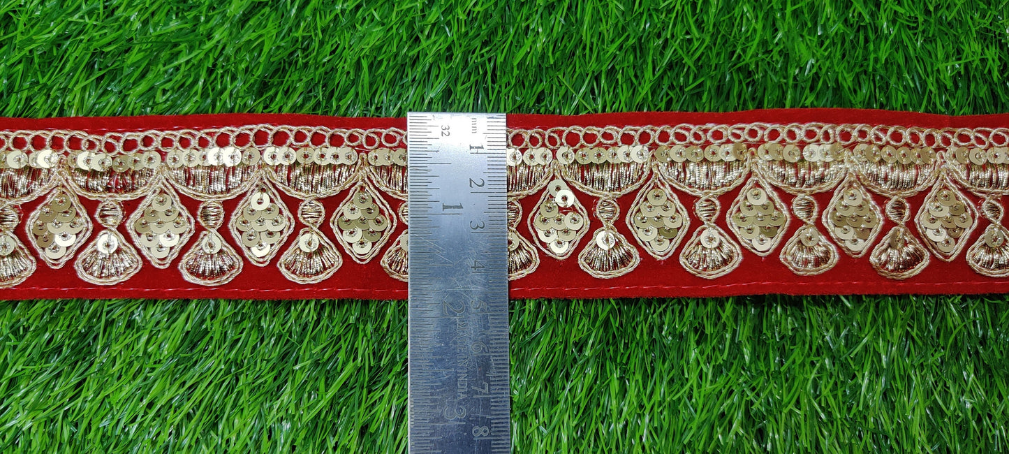 9 yard 4.5 cm wide Indian Saree Border Boho Lace Embroidery Ribbon Cushion Table runner curtains wedding Sewing Crafting Trim Headbands