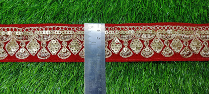 9 yard 4.5 cm wide Indian Saree Border Boho Lace Embroidery Ribbon Cushion Table runner curtains wedding Sewing Crafting Trim Headbands