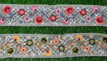 9 yard 6.5 cm wide Indian Saree Border Boho Lace Embroidery Ribbon Cushion Table runner curtains wedding Sewing Crafting Trim Headbands