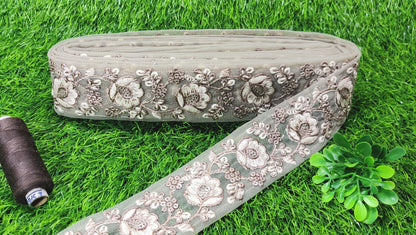 9 yard 4.5 cm wide Indian Saree Border Boho Lace Embroidery Ribbon Cushion Table runner curtains wedding Sewing Crafting Trim Headbands