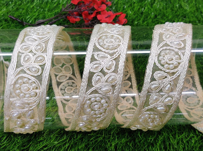 9 yard 3.0 cm wide Indian Saree Border Boho Lace Embroidery Ribbon Cushion Table runner curtains wedding Sewing Crafting Trim Headbands