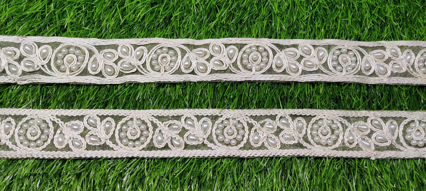 9 yard 3.0 cm wide Indian Saree Border Boho Lace Embroidery Ribbon Cushion Table runner curtains wedding Sewing Crafting Trim Headbands